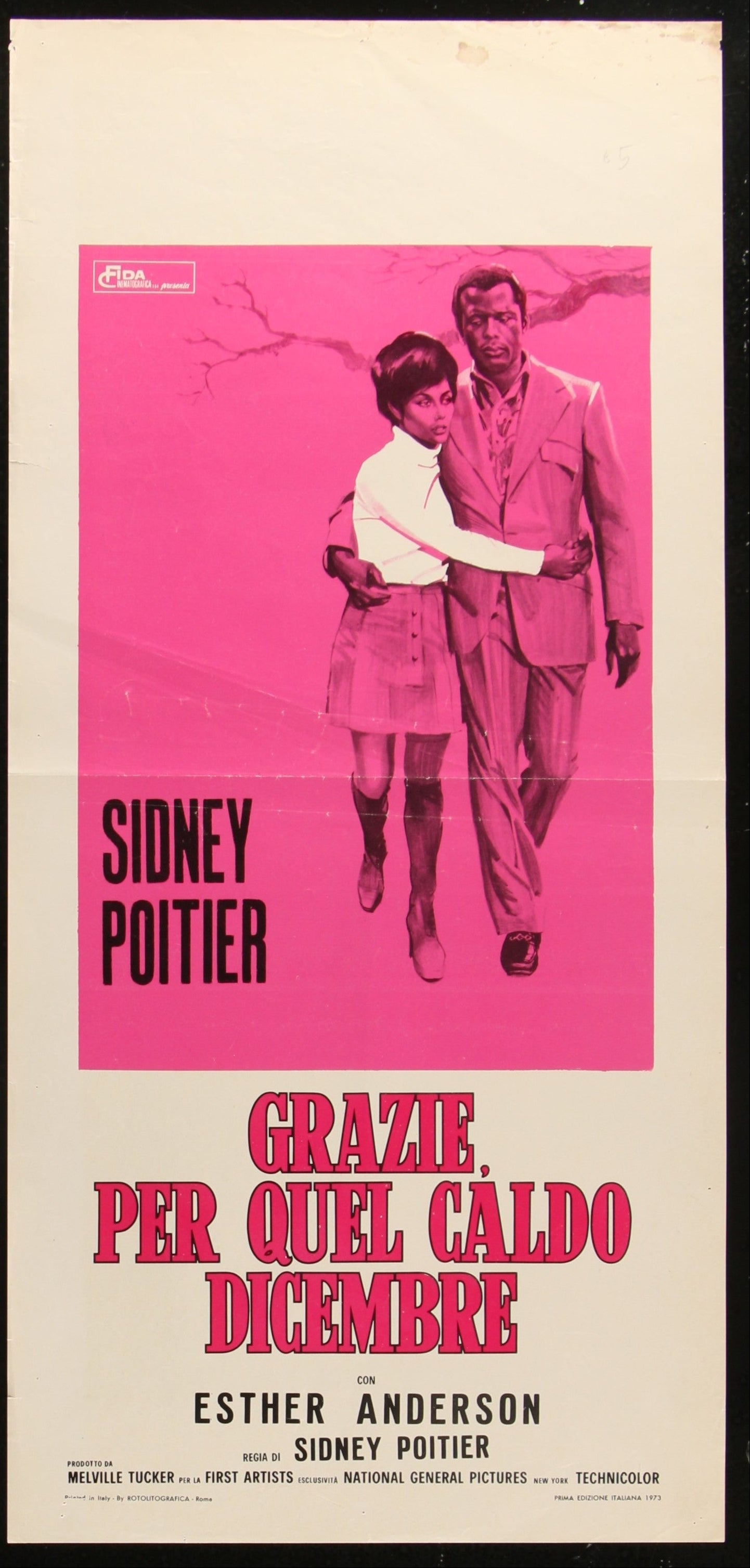 A Warm December (1973) Original Italian Locandina Movie Poster 33 x 70 cm