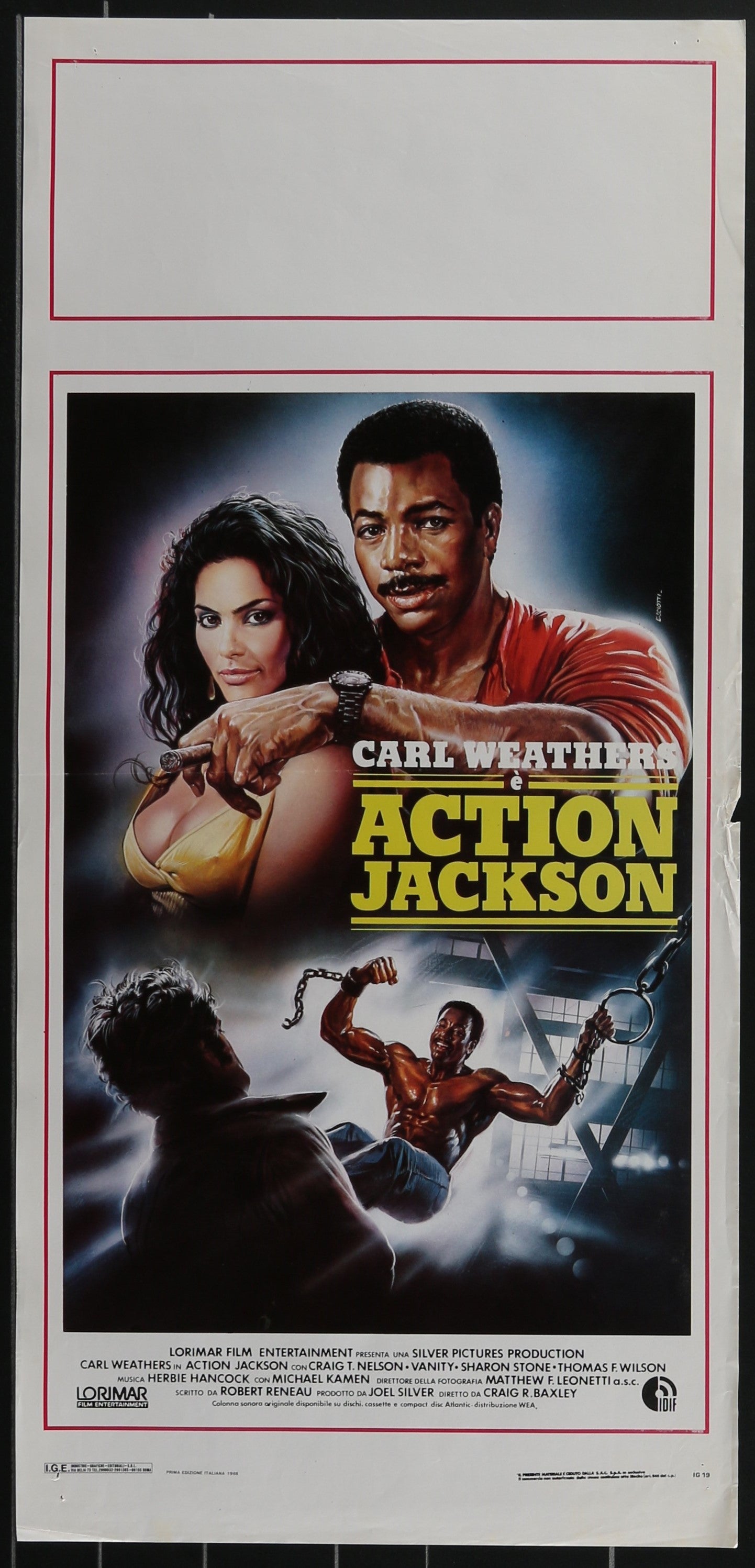 Action Jackson (1988) Original Italian Locandina Movie Poster