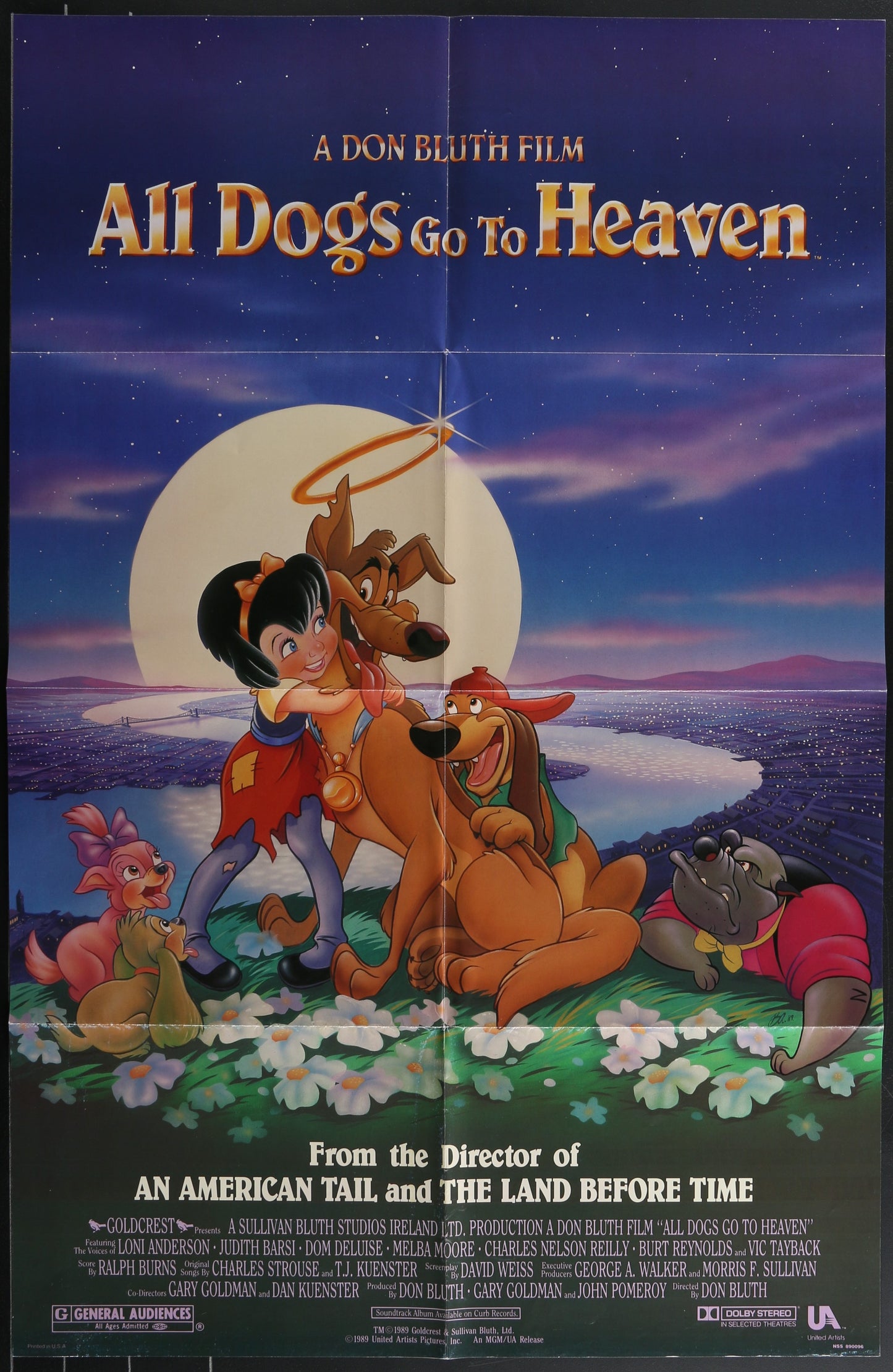All Dogs Go To Heaven (1989) Original US One Sheet Movie Poster