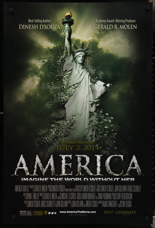 Movie poster for 'America: Imagine the World Without Her' featuring the Statue of Liberty.