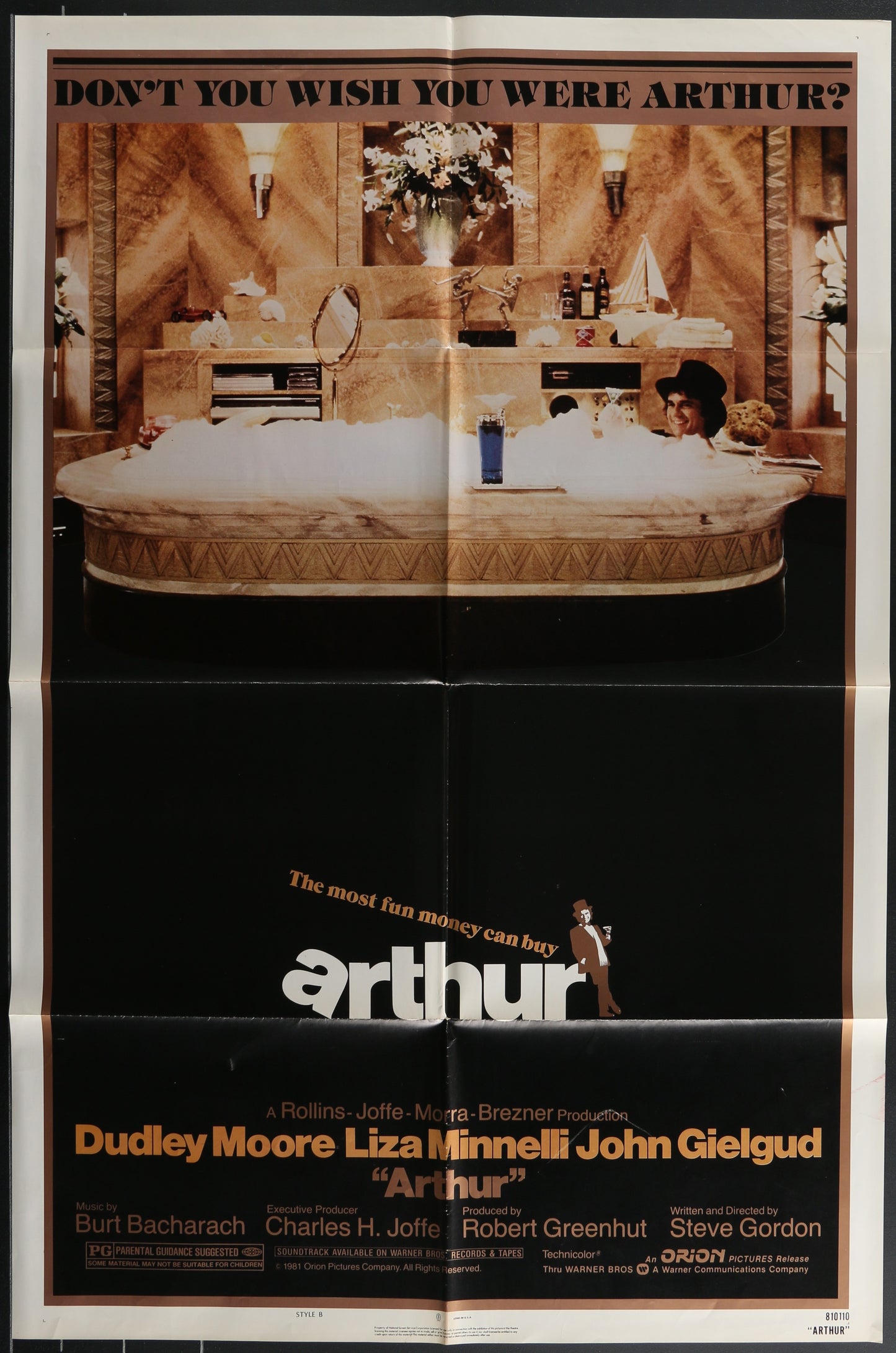 Arthur (1981) Original US One Sheet Movie Poster