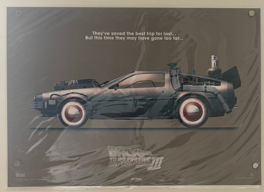 Back to the Future Part III DeLorean Rodrigo Barraza Vice Press Art Print