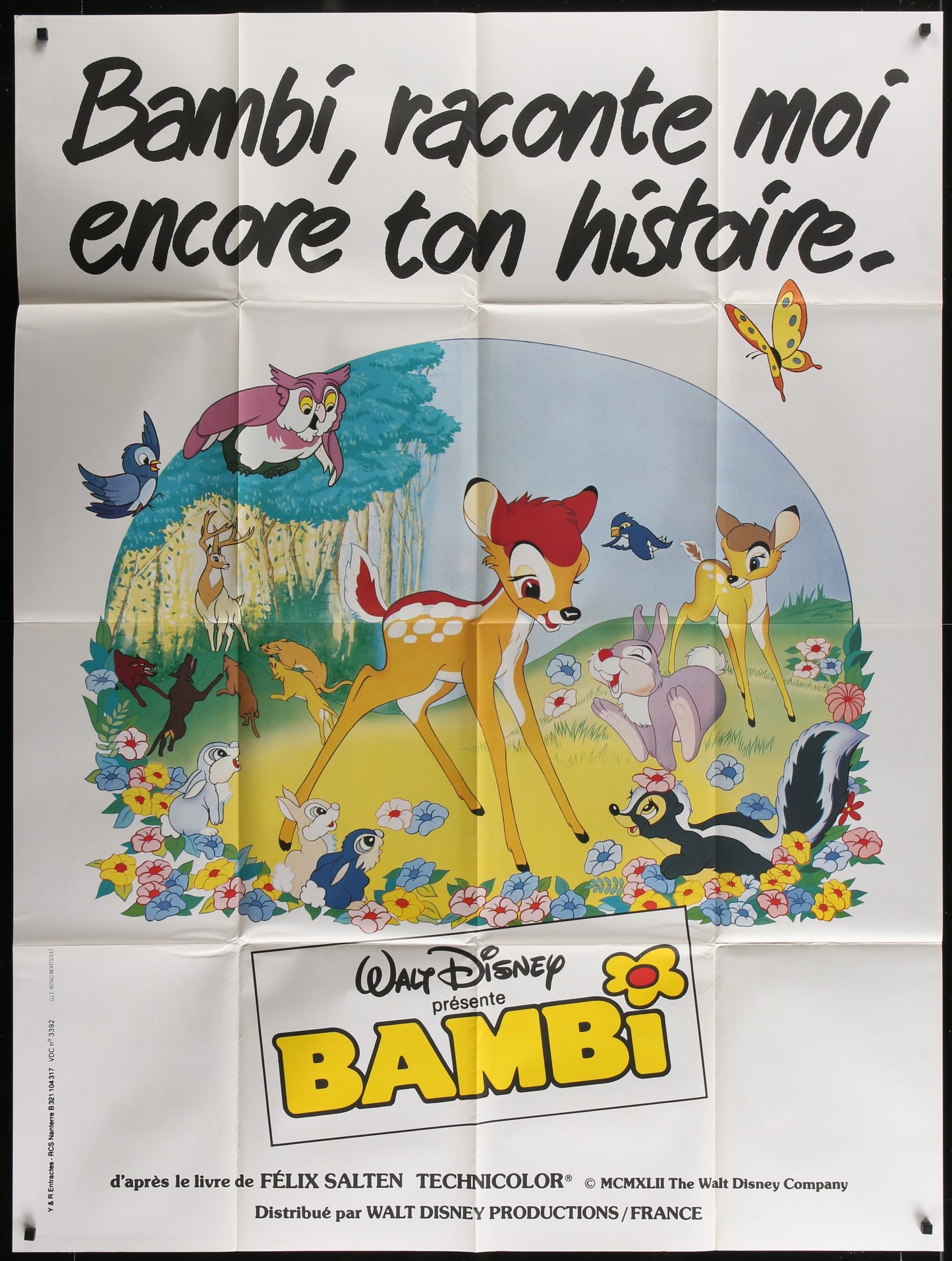 Bambi (1980s RR) Original French Grande Movie Poster 120 x 159 cm
