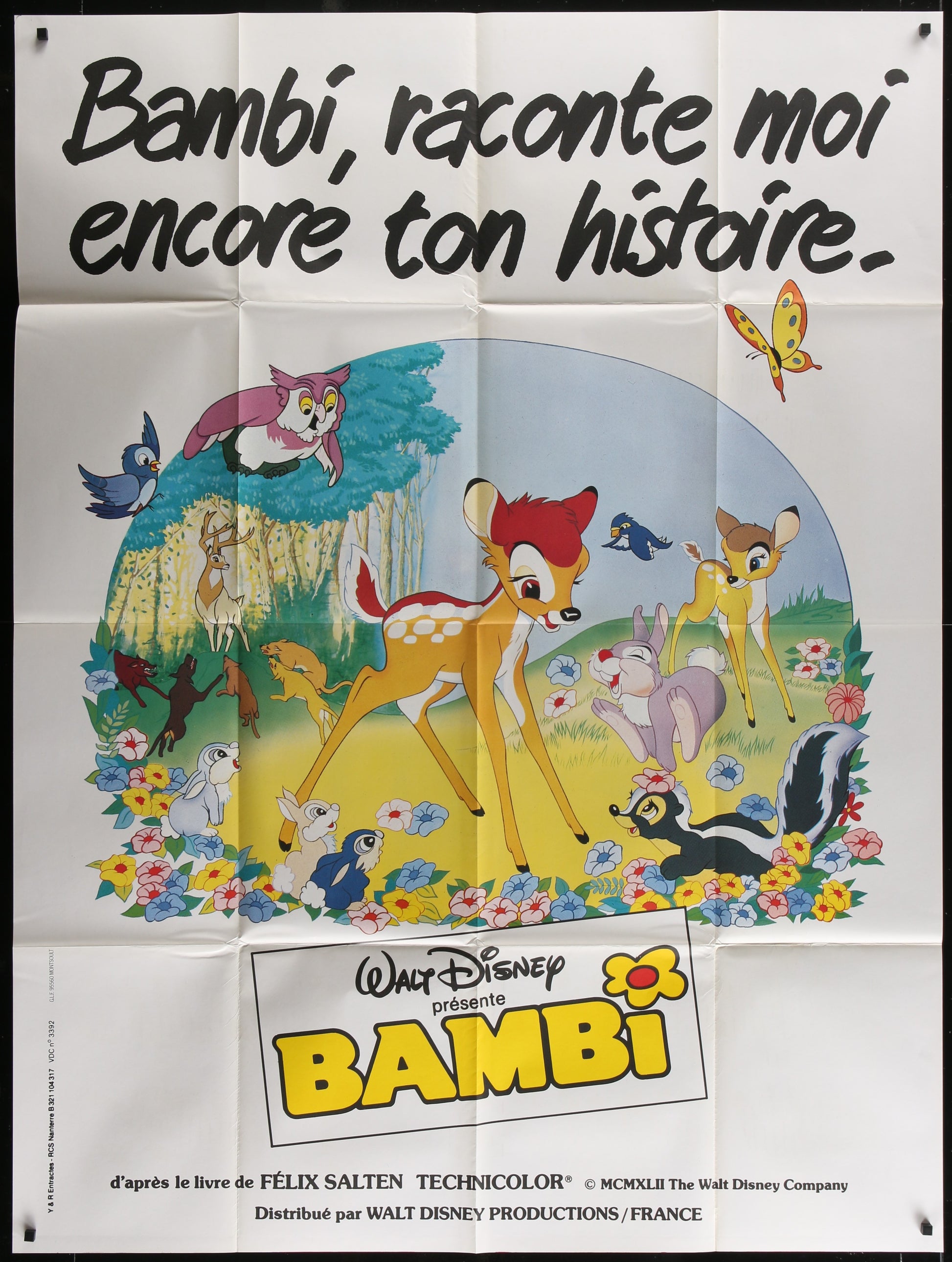 Bambi (1980s RR) Original French Grande Movie Poster 120 x 159 cm
