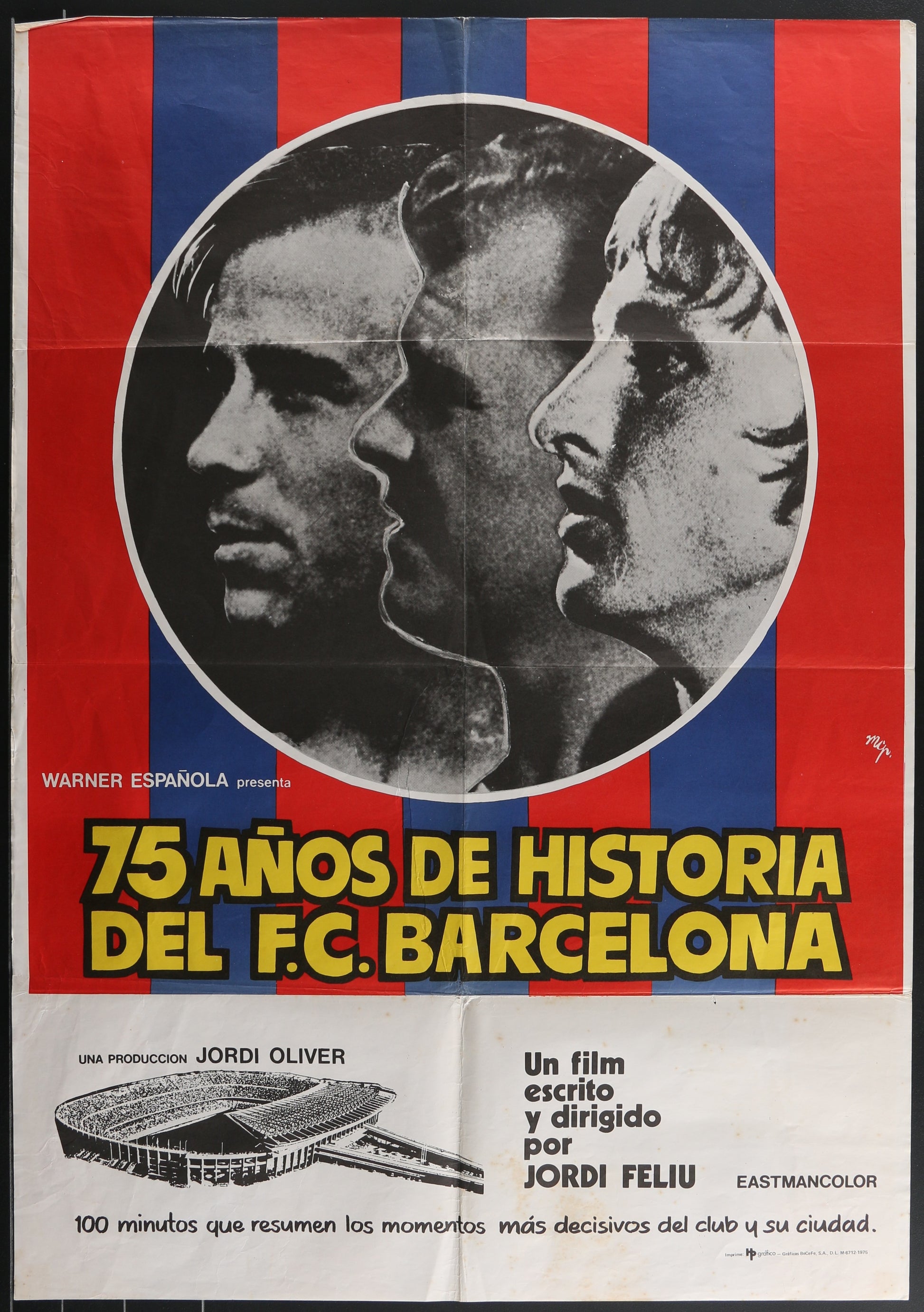 Barca - 75 Years Of History Of F.C. Barcelona (1975) Original Spanish Movie Poster