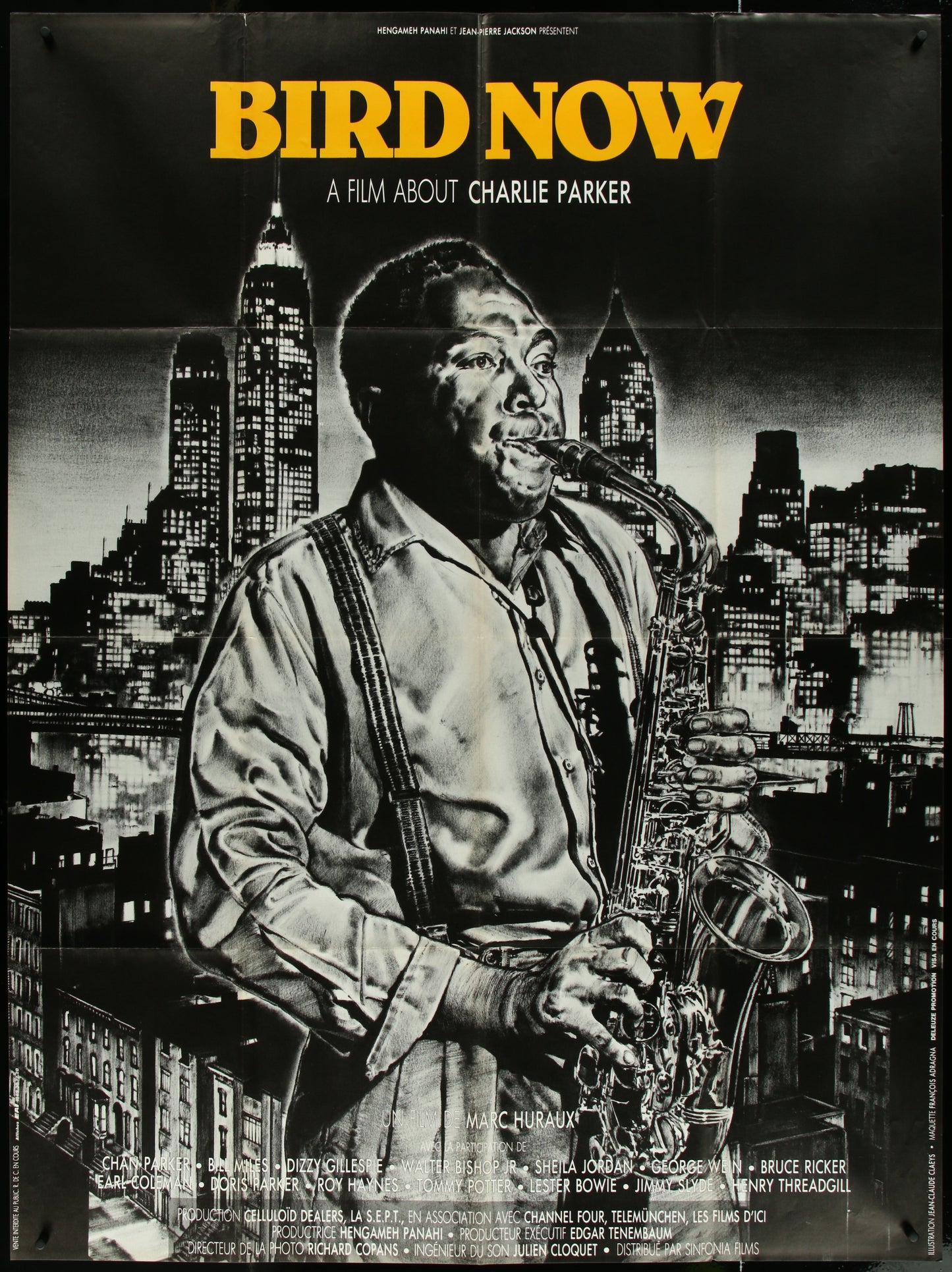 Bird Now (1988) Original French One Panel Movie Poster - Charlie Parker.