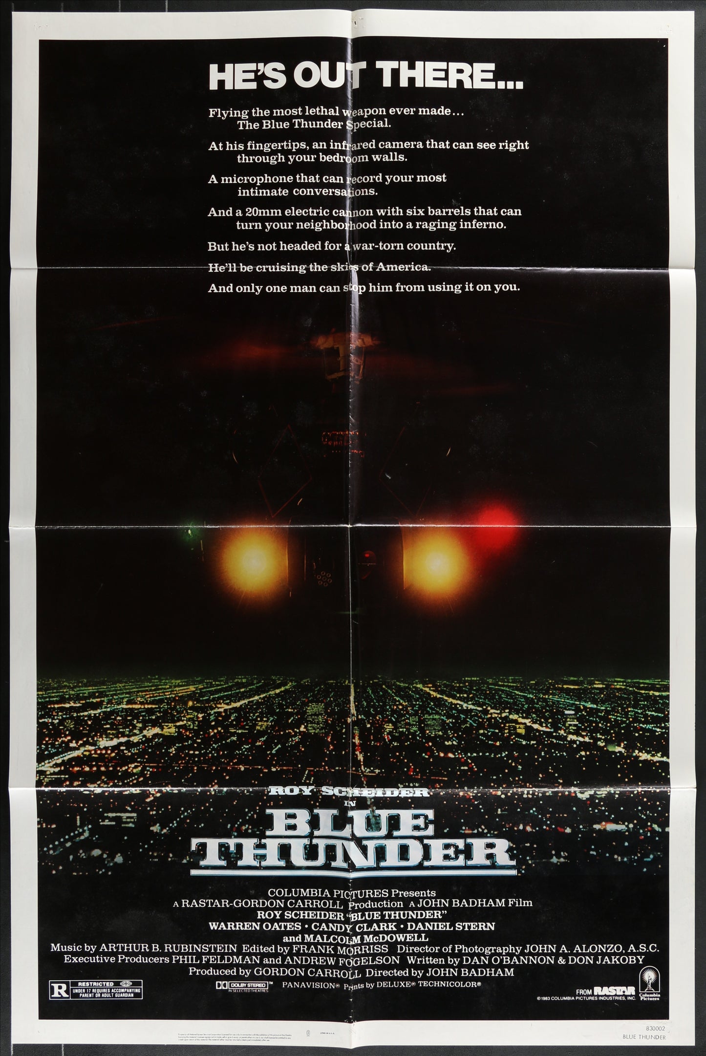 Blue Thunder (1983) Original US One Sheet Movie Poster