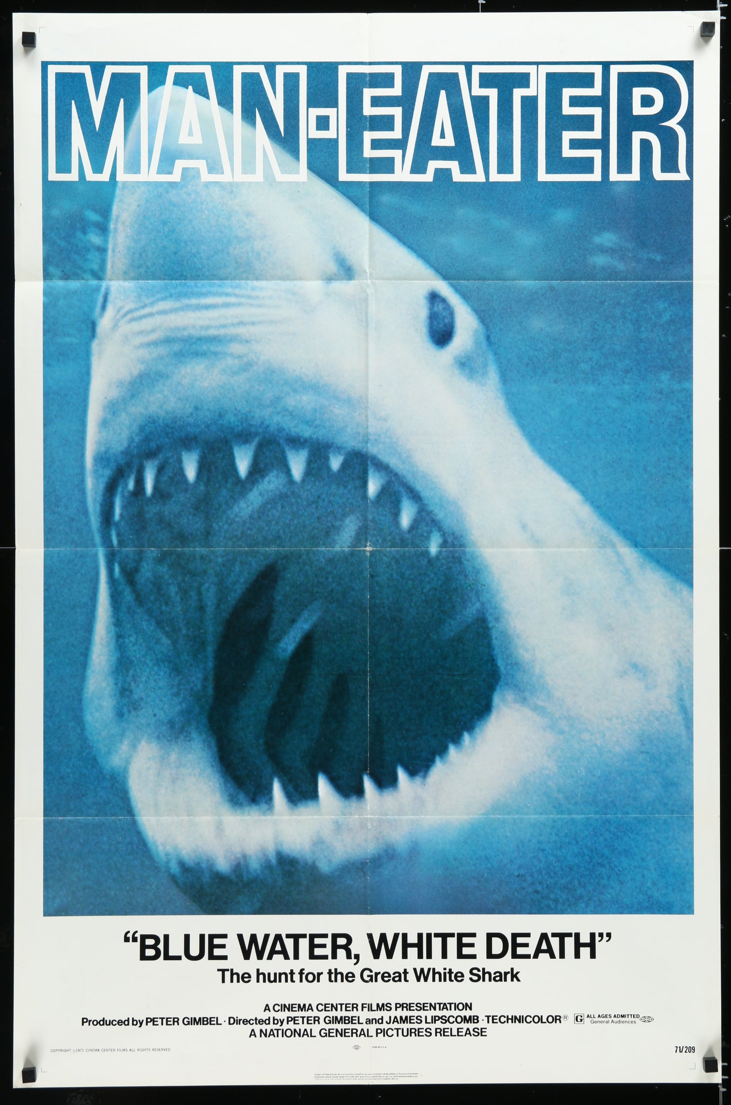 Blue Water, White Death (1971) Original US One Sheet Movie Poster