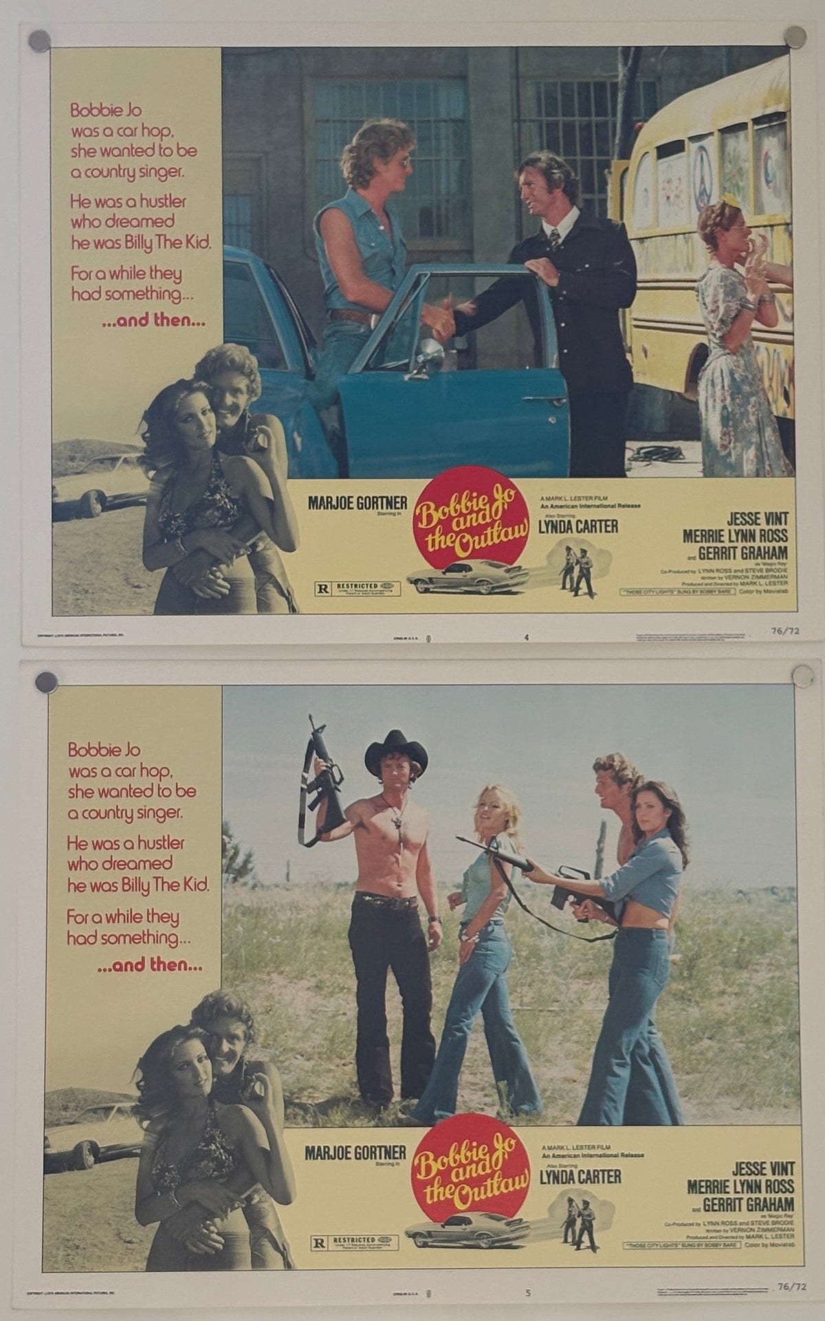 Bobbie Jo and the Outlaw (1976) x7 Original US Lobby Cards