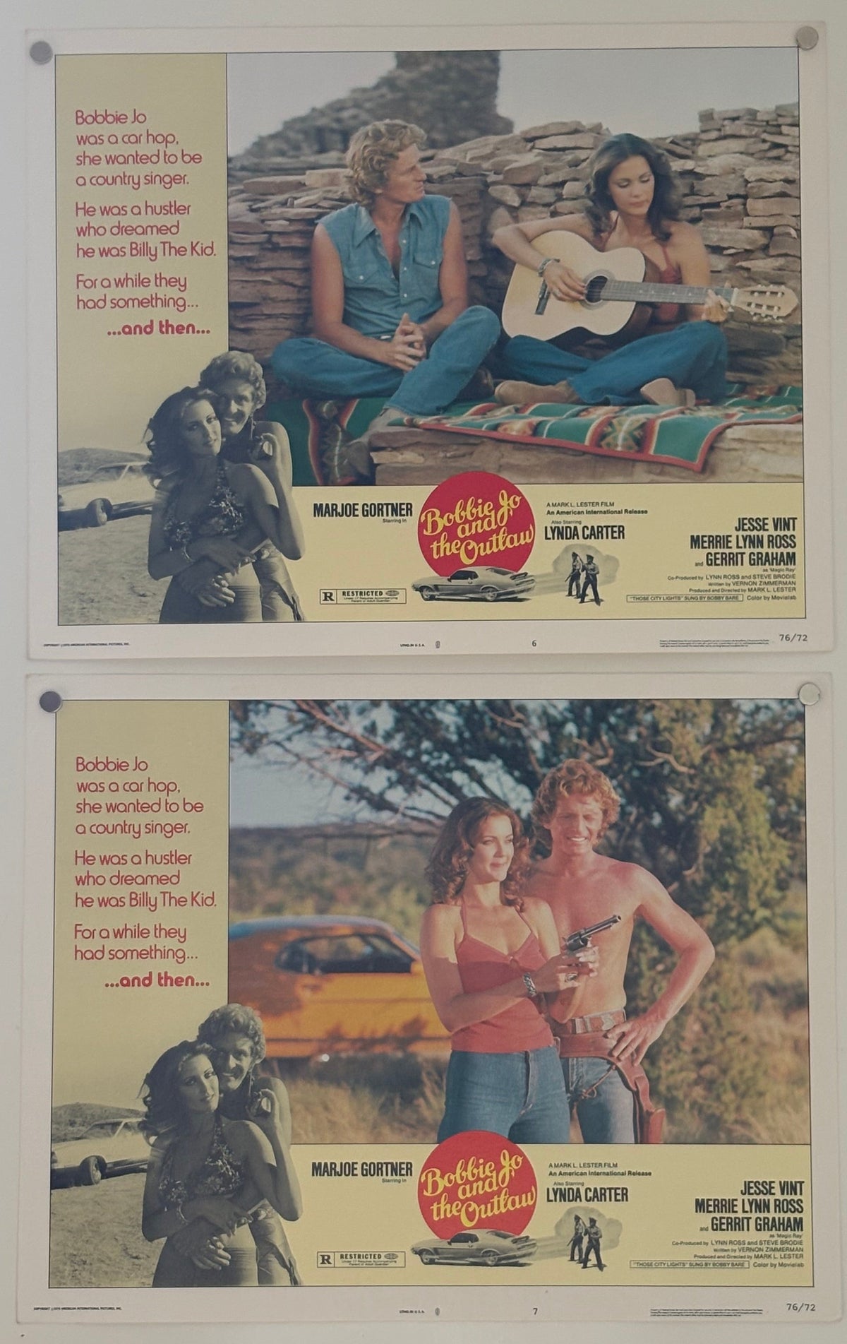 Bobbie Jo and the Outlaw (1976) x7 Original US Lobby Cards