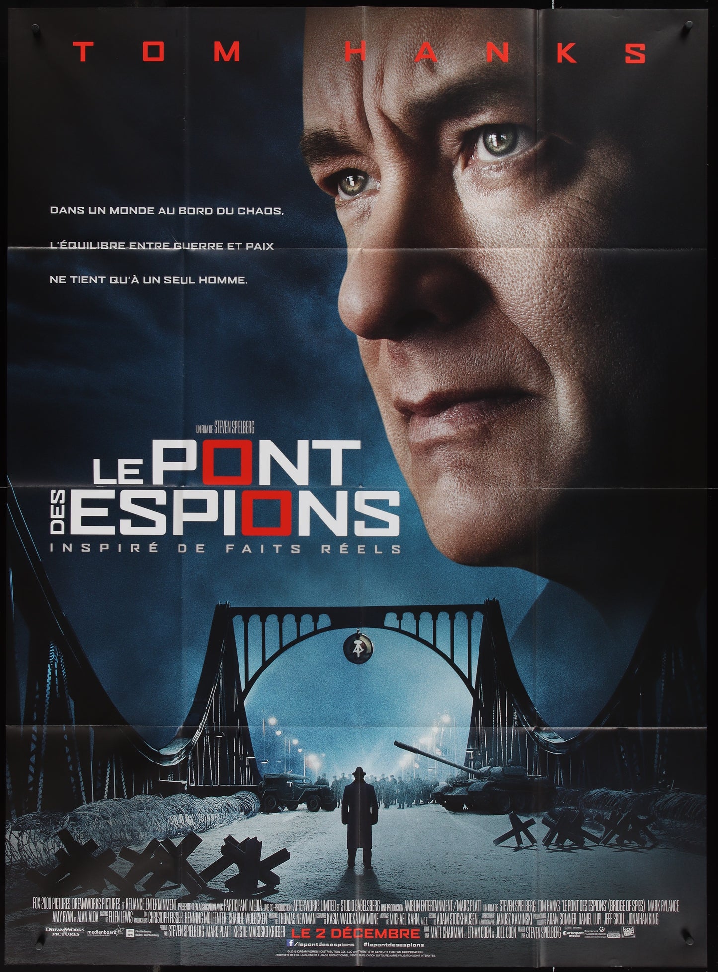 Bridge Of Spies (2015) Original French One Panel Movie Poster - Tom Hanks - Steven Spielberg