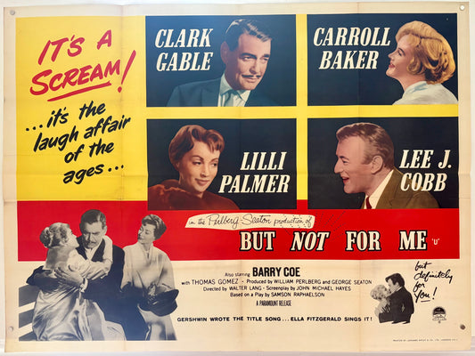 But Not for Me (1959) Original UK Quad Movie Poster - Clark Gable