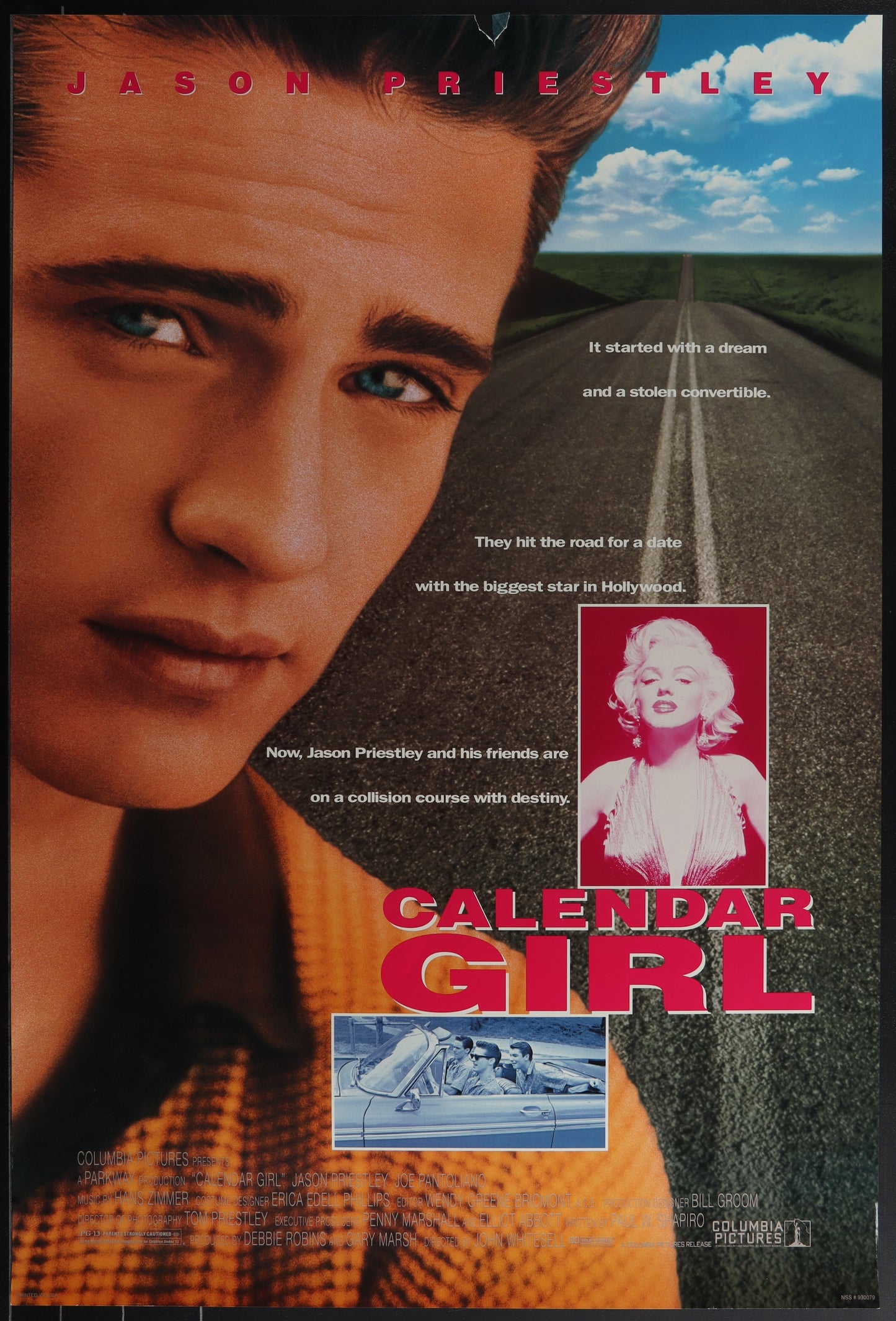 Movie poster for 'Calendar Girl' featuring a young man and a woman with text and graphics.