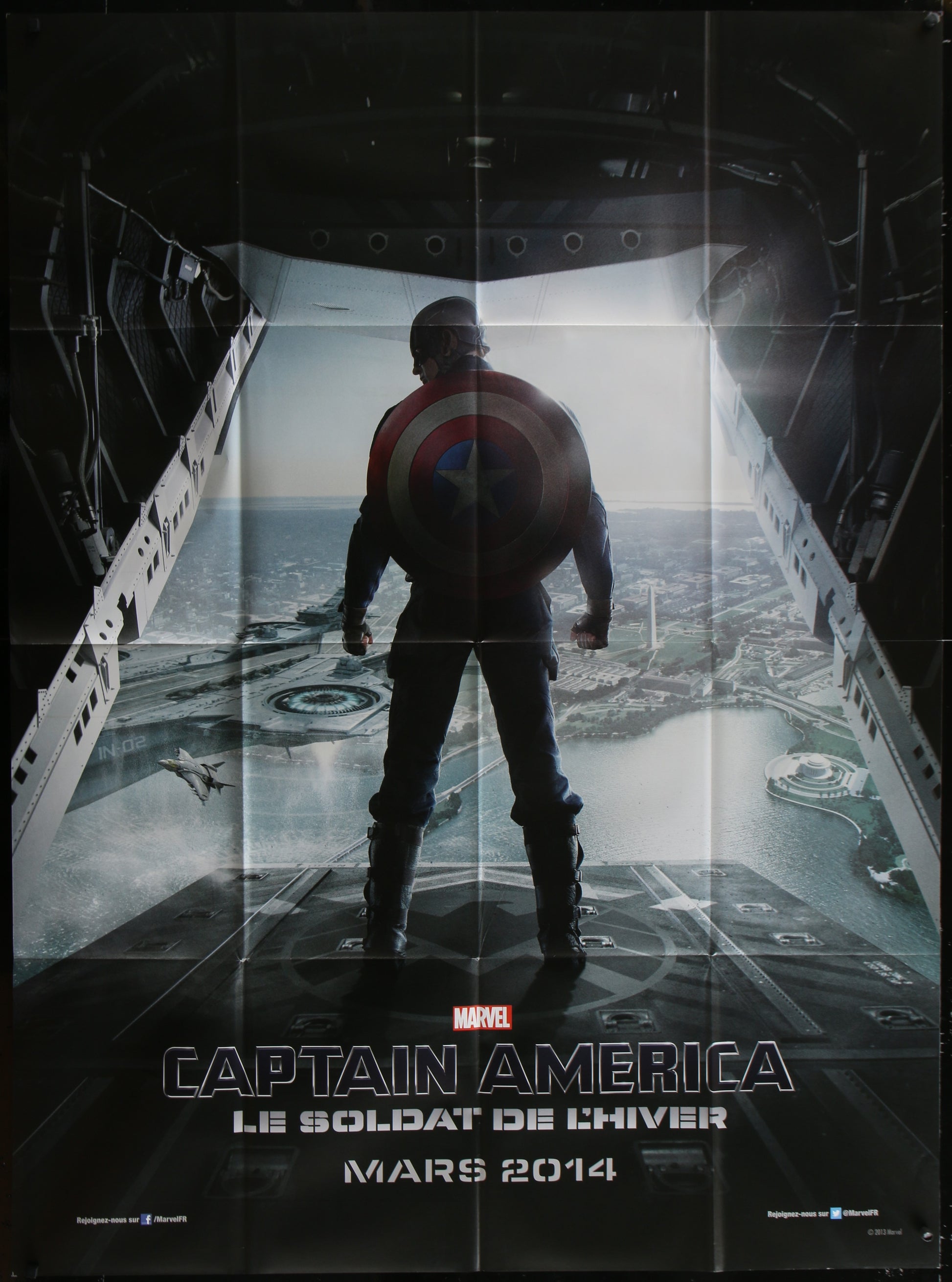 Captain America: The Winter Soldier (2014) Original French Grande Movie Poster 46.25 x 62.75