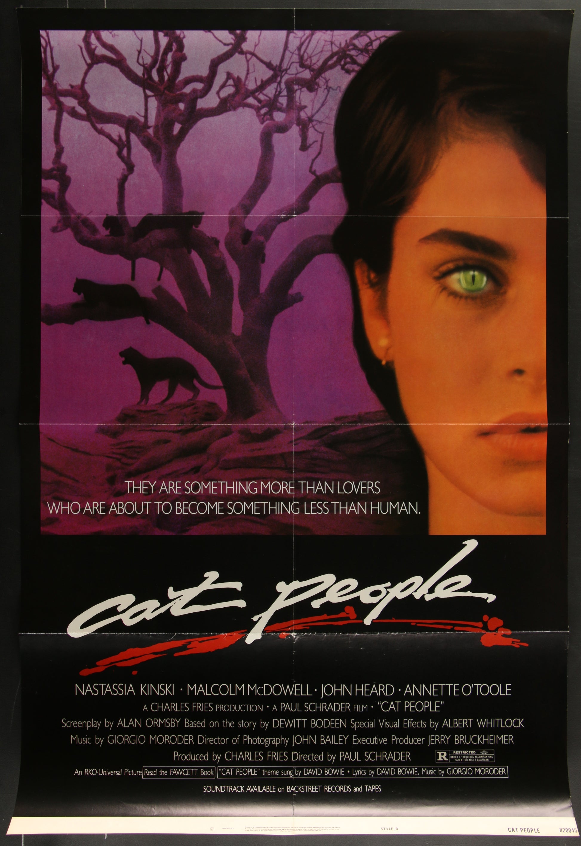 Cat People (1982) Original US One Sheet Movie Poster - Purple Style