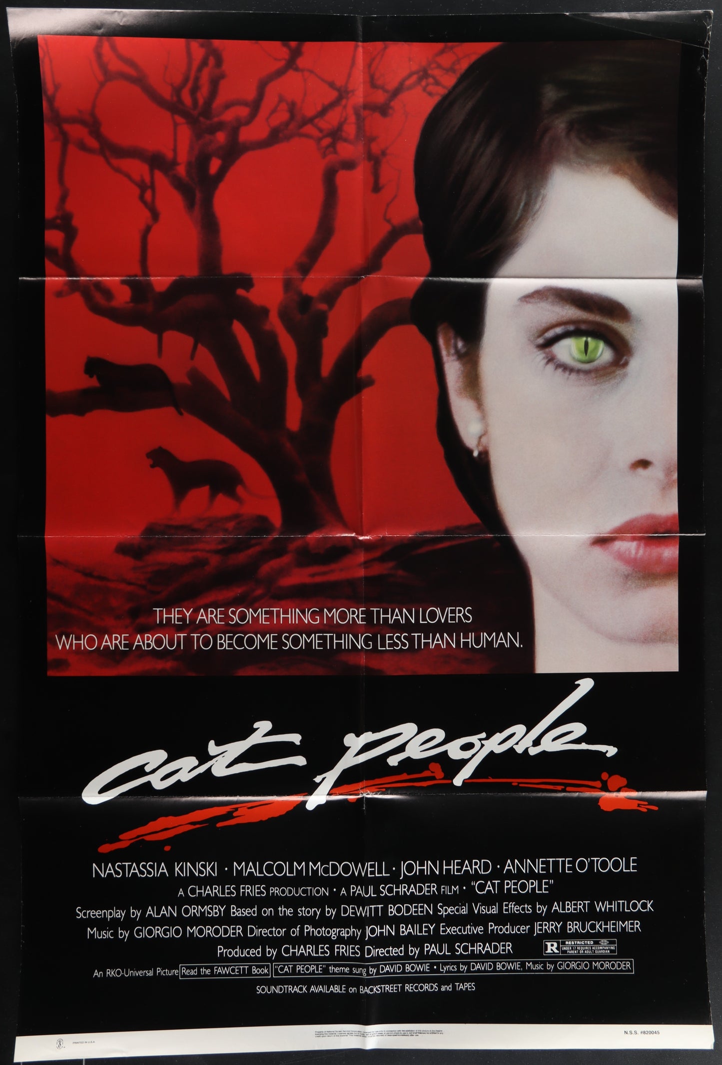 Cat People (1982) Original US One Sheet Movie Poster - Red Style