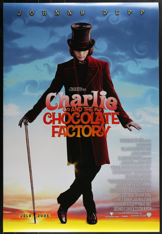 Charlie and the Chocolate Factory (2005) Original US Advance One Sheet Movie Poster 27 x 40