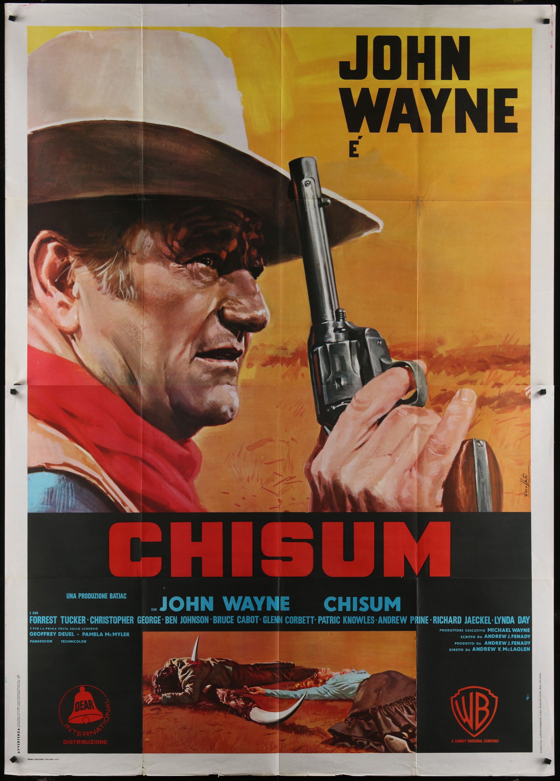 Chisum (1970) Original Italian Two-Panel Movie Poster 55 x 78