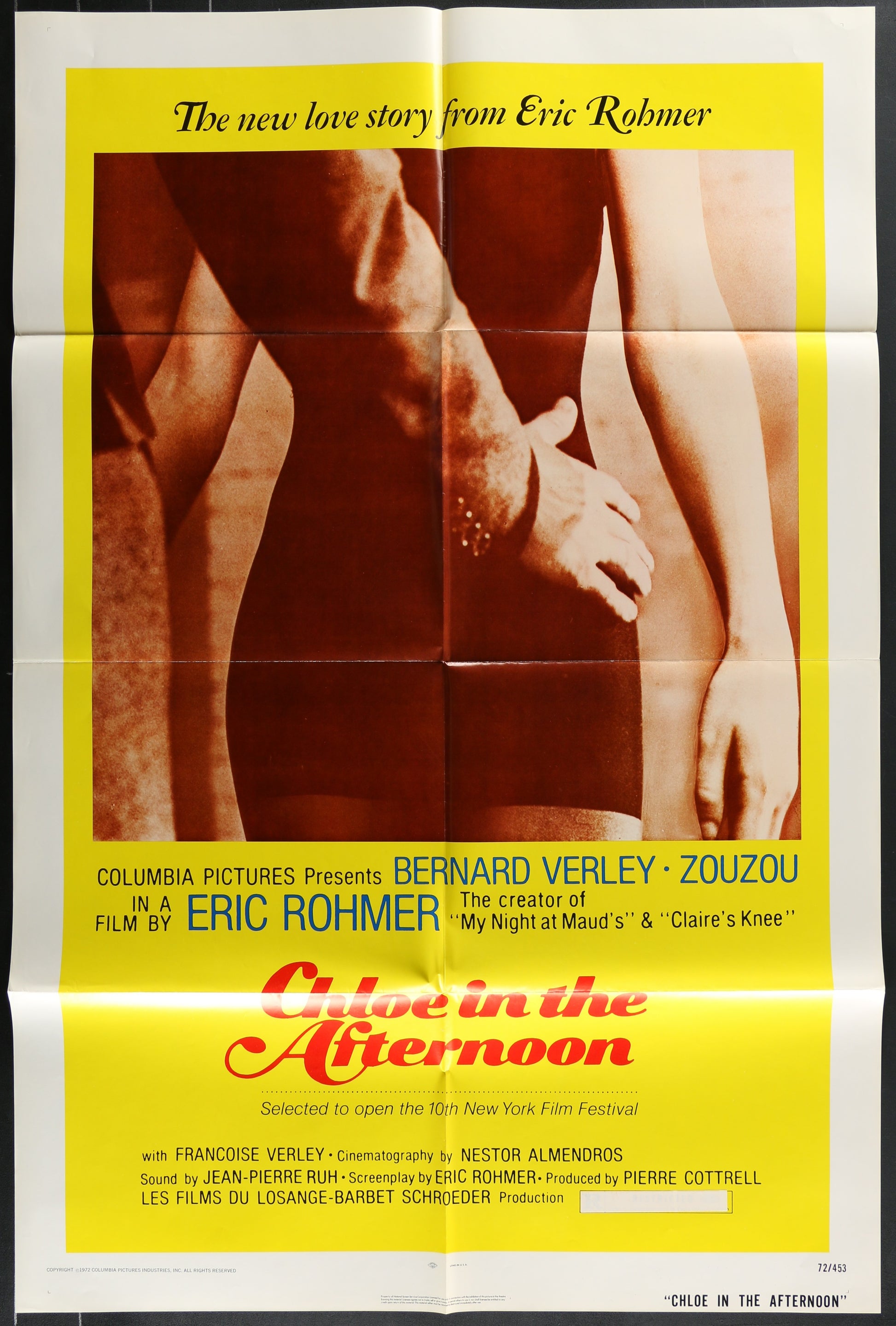 Movie poster for 'Child in the Afternoon' with a close-up of two hands holding each other.