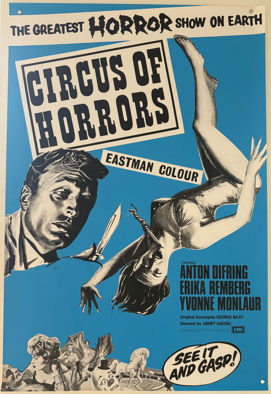 Circus of Horrors (1960) Original UK One Sheet Movie Poster (1970s RR)