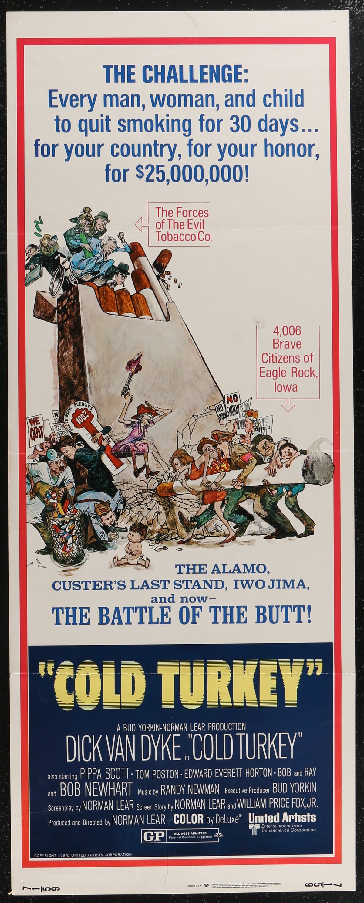 Cold Turkey (1971) Original US Insert Movie Poster 14 x 36 in
