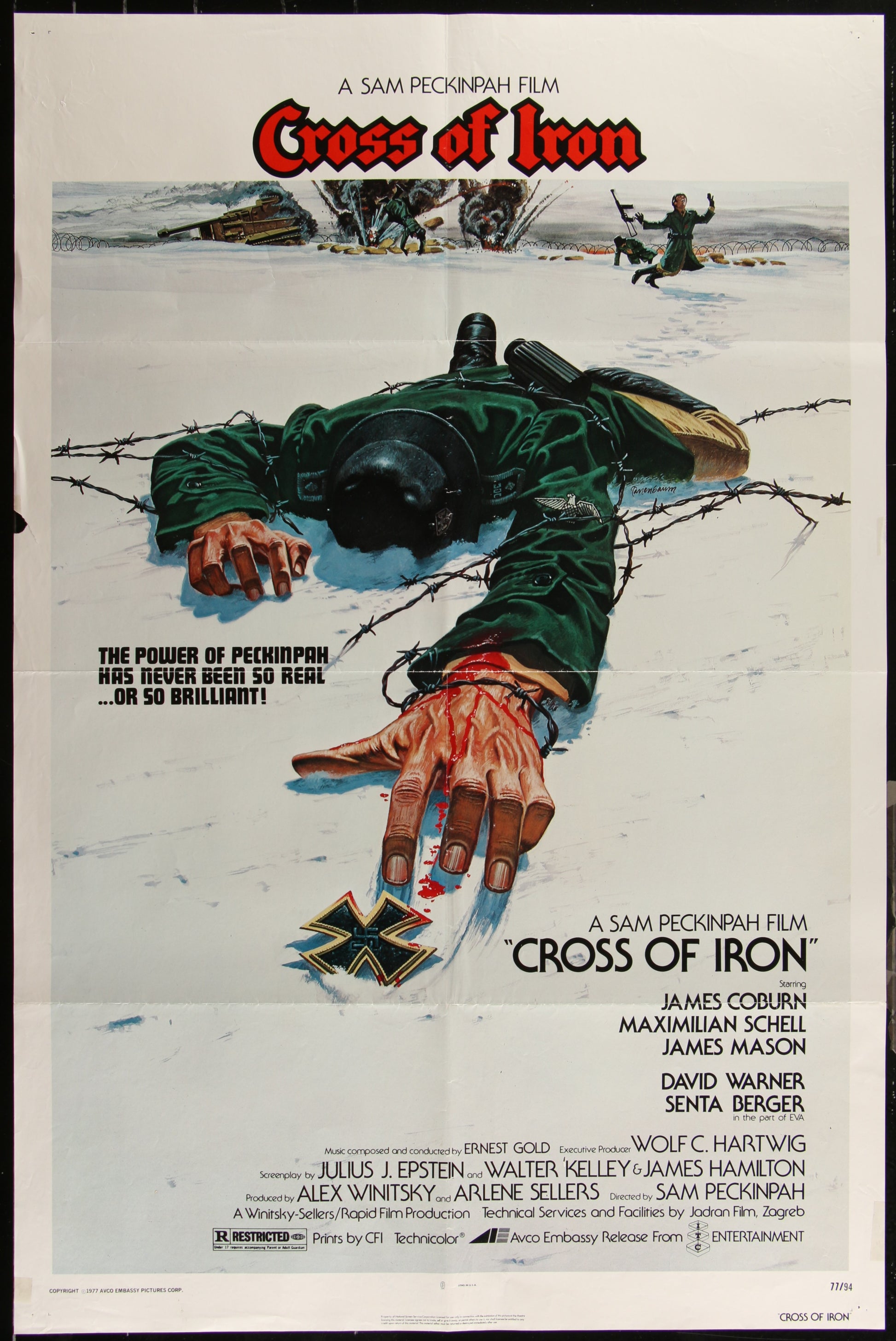 Cross Of Iron (1977) Original US One Sheet Movie Poster