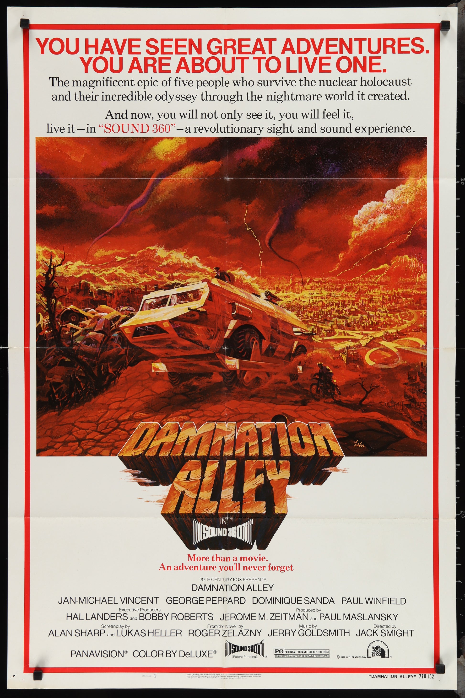 Damnation Alley (1977) Original US One Sheet Movie Poster