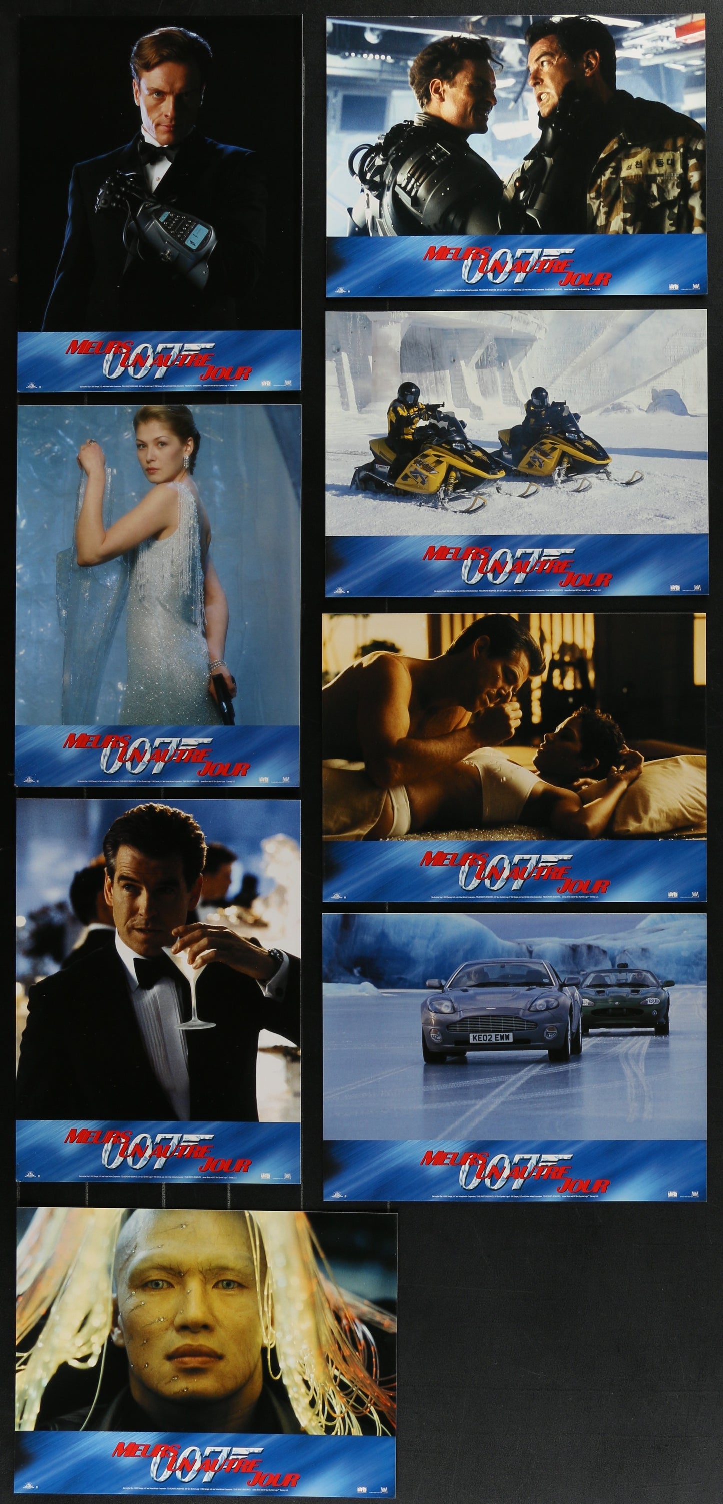 Die Another Day (2002) Original French Lobby Card Set (12 Cards) 8.25 x 11