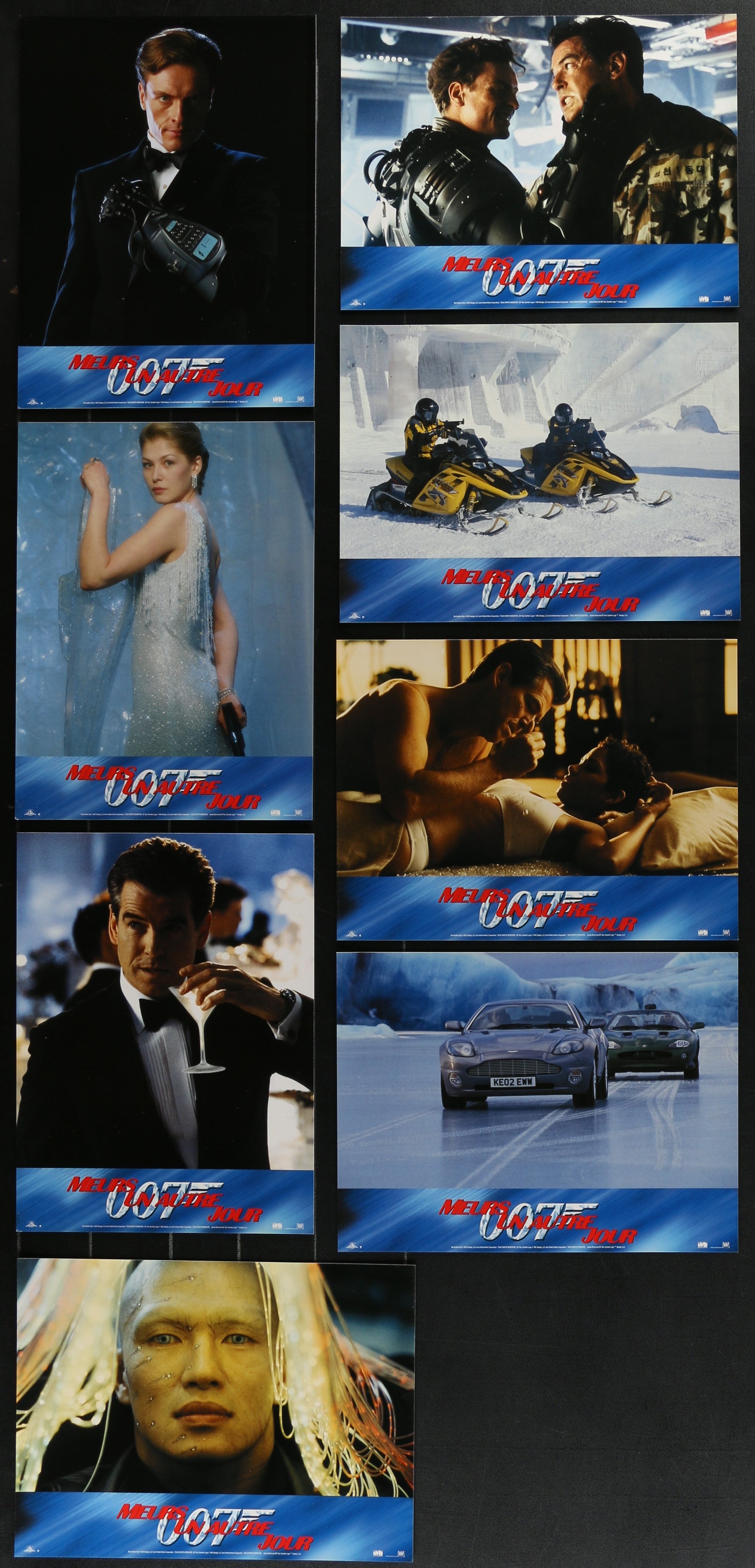 Die Another Day (2002) Original French Lobby Card Set (12 Cards) 8.25 x 11