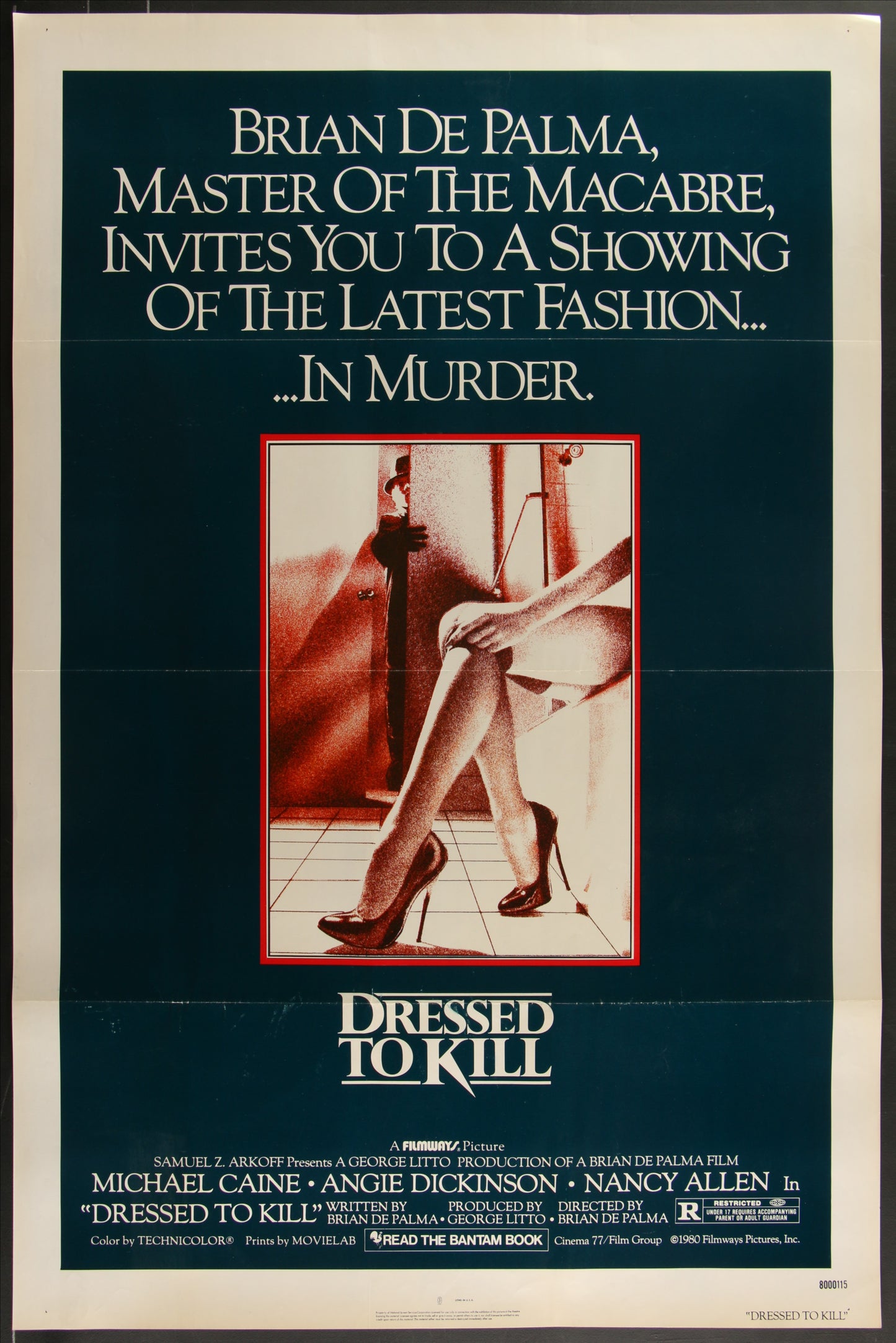 Dressed to Kill (1980) Original US One Sheet Movie Poster 27 x 41
