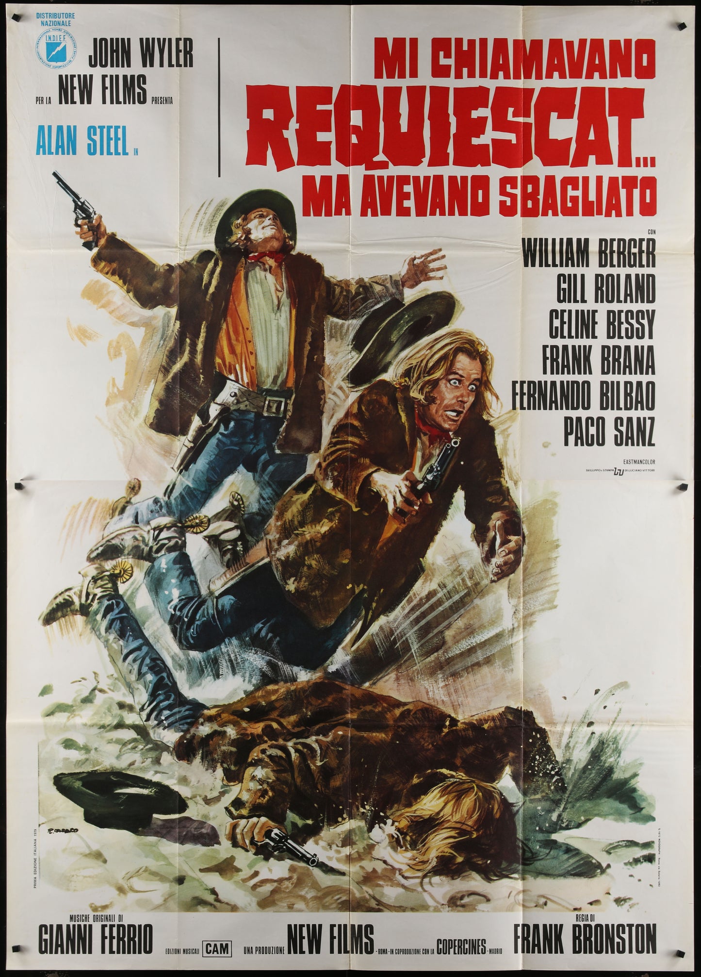 Fasthand (1972) Original Italian Two-Panel Movie Poster 55 x 78