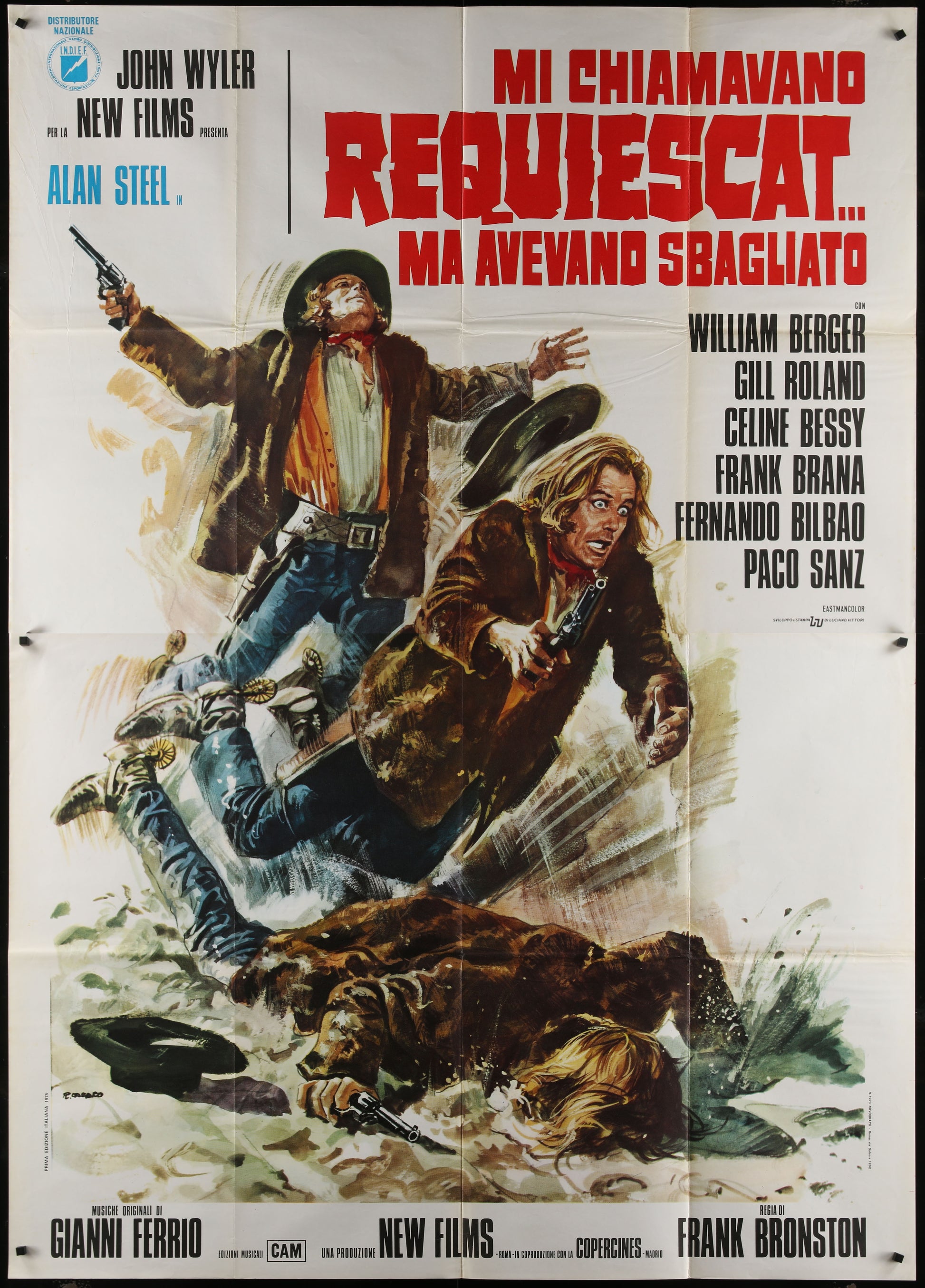 Fasthand (1972) Original Italian Two-Panel Movie Poster 55 x 78