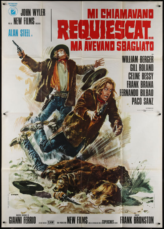 Fasthand (1972) Original Italian Two-Panel Movie Poster 55 x 78