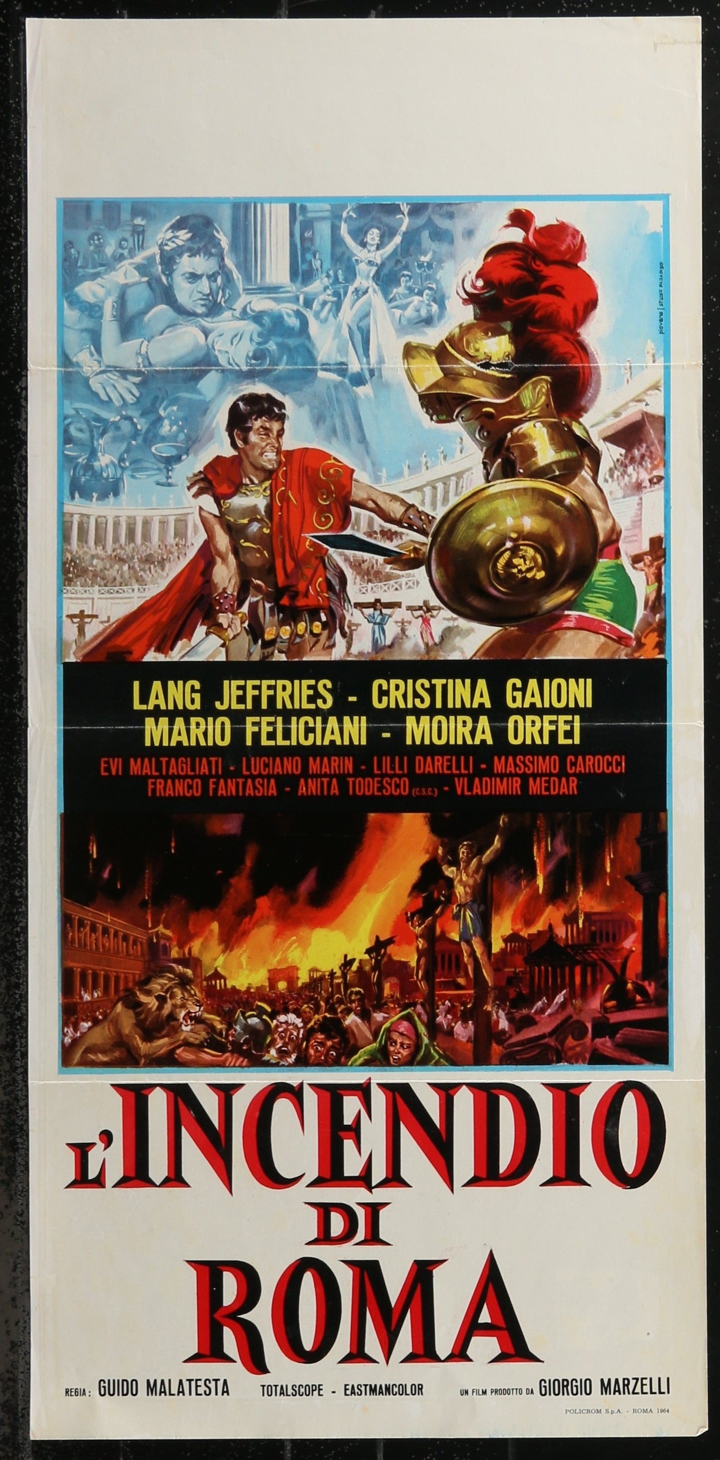 Fire Over Rome (1964) Original Italian Locandina Movie Poster 34 x 70 cm