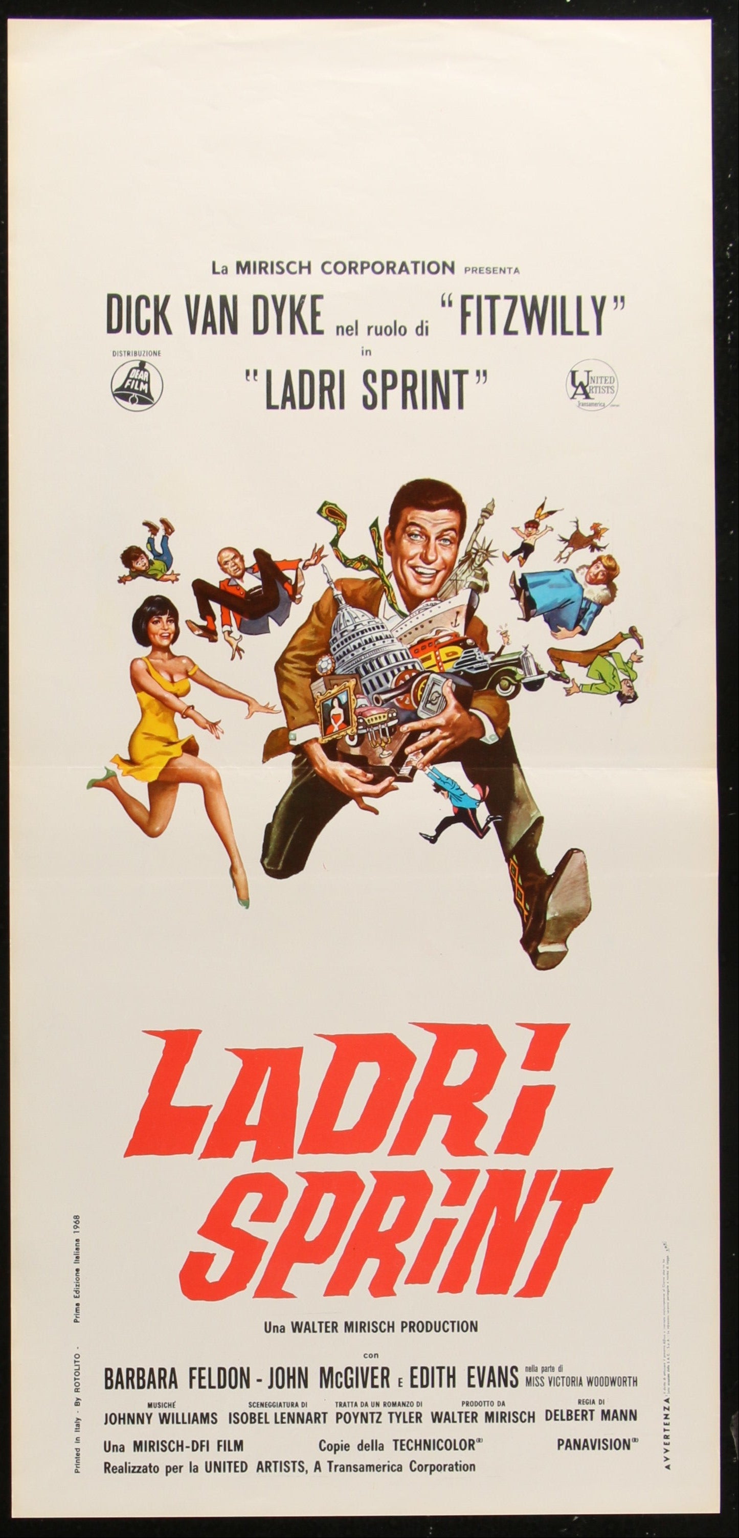 Fitzwilly (1968) Original Italian Locandina Movie Poster 34 x 70 cm