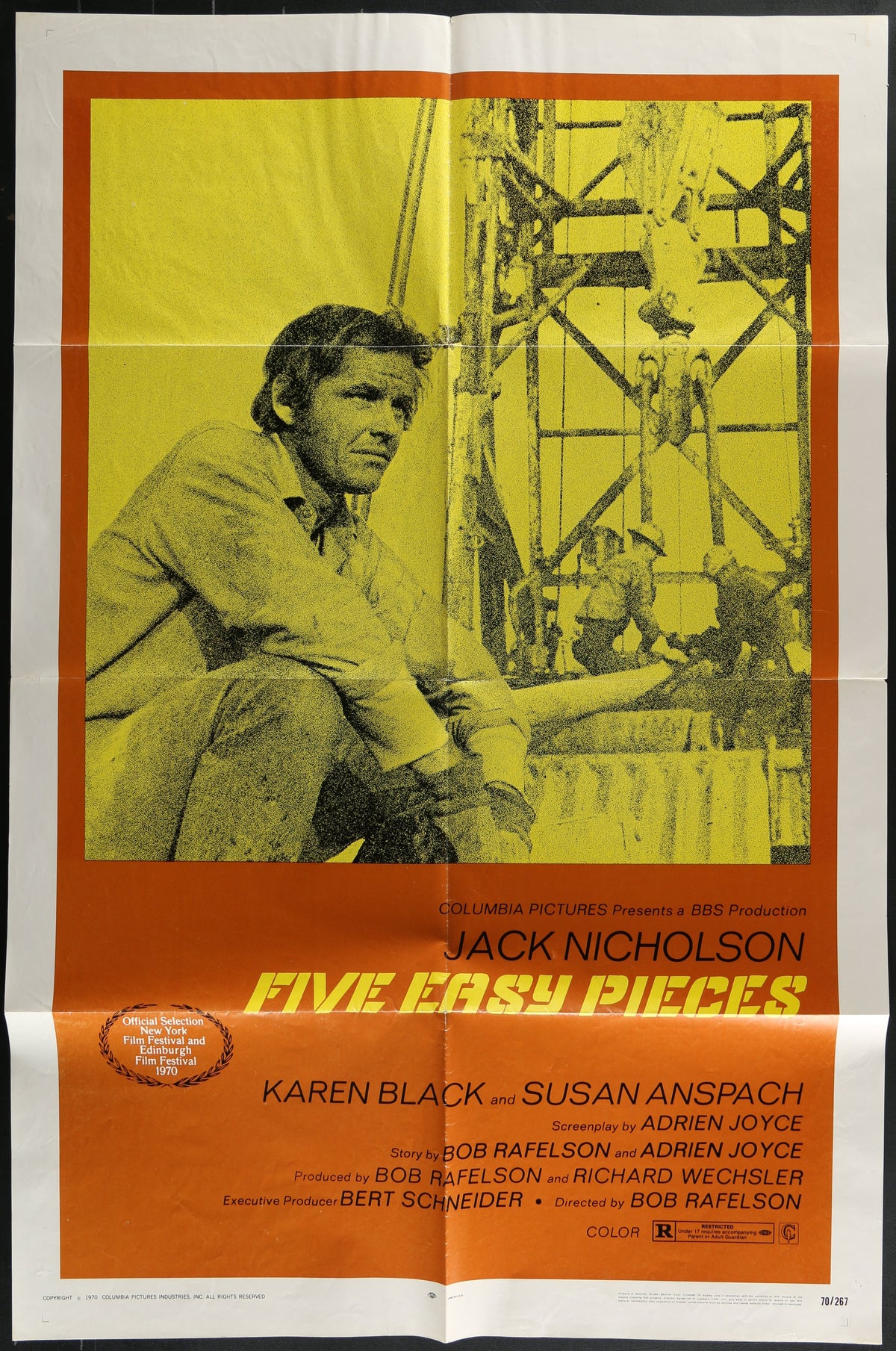 Five Easy Pieces (1970) Original US One Sheet Movie Poster
