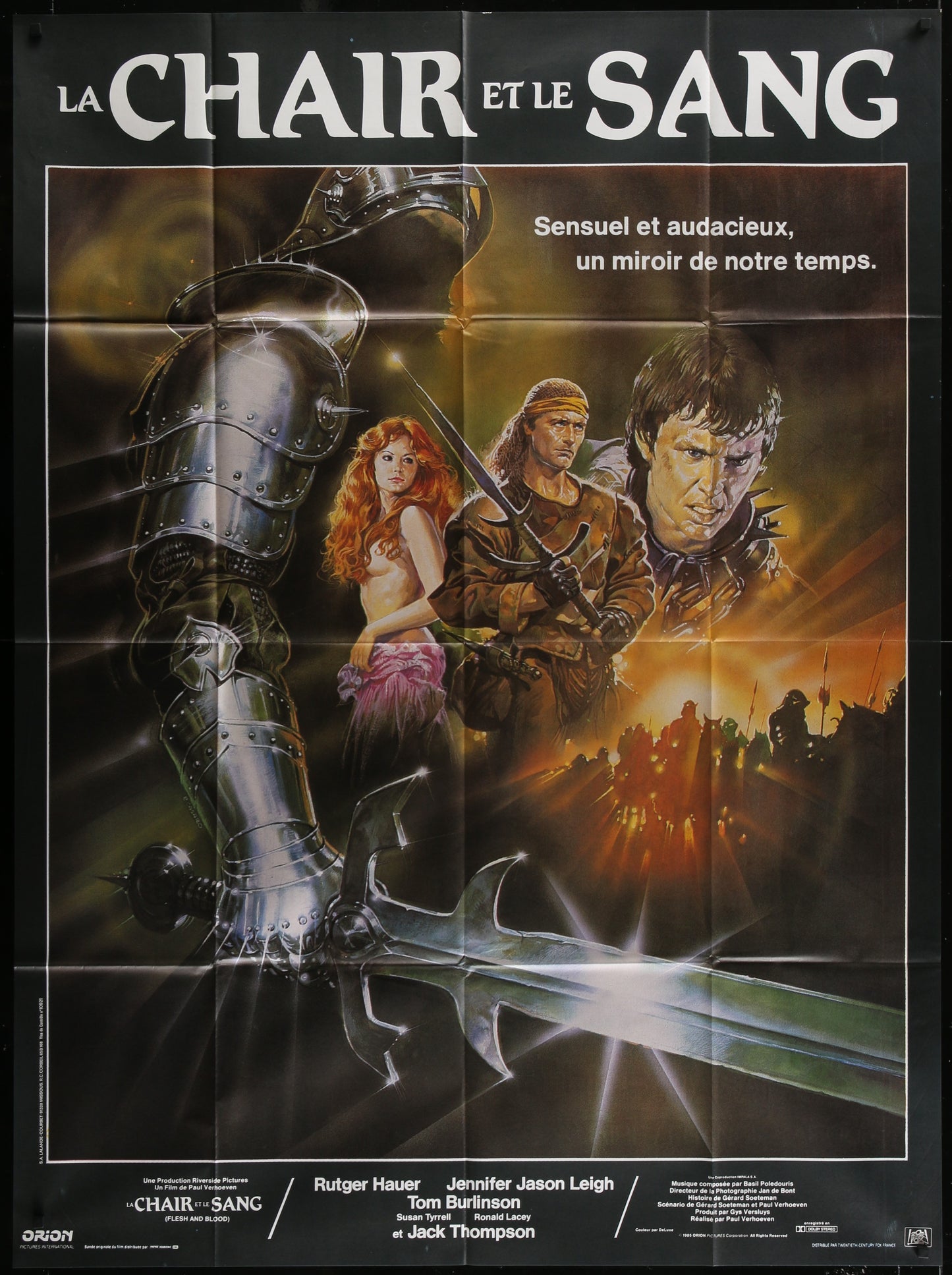 Flesh And Blood (1985) Original French Grande Movie Poster 116 x 157 cm