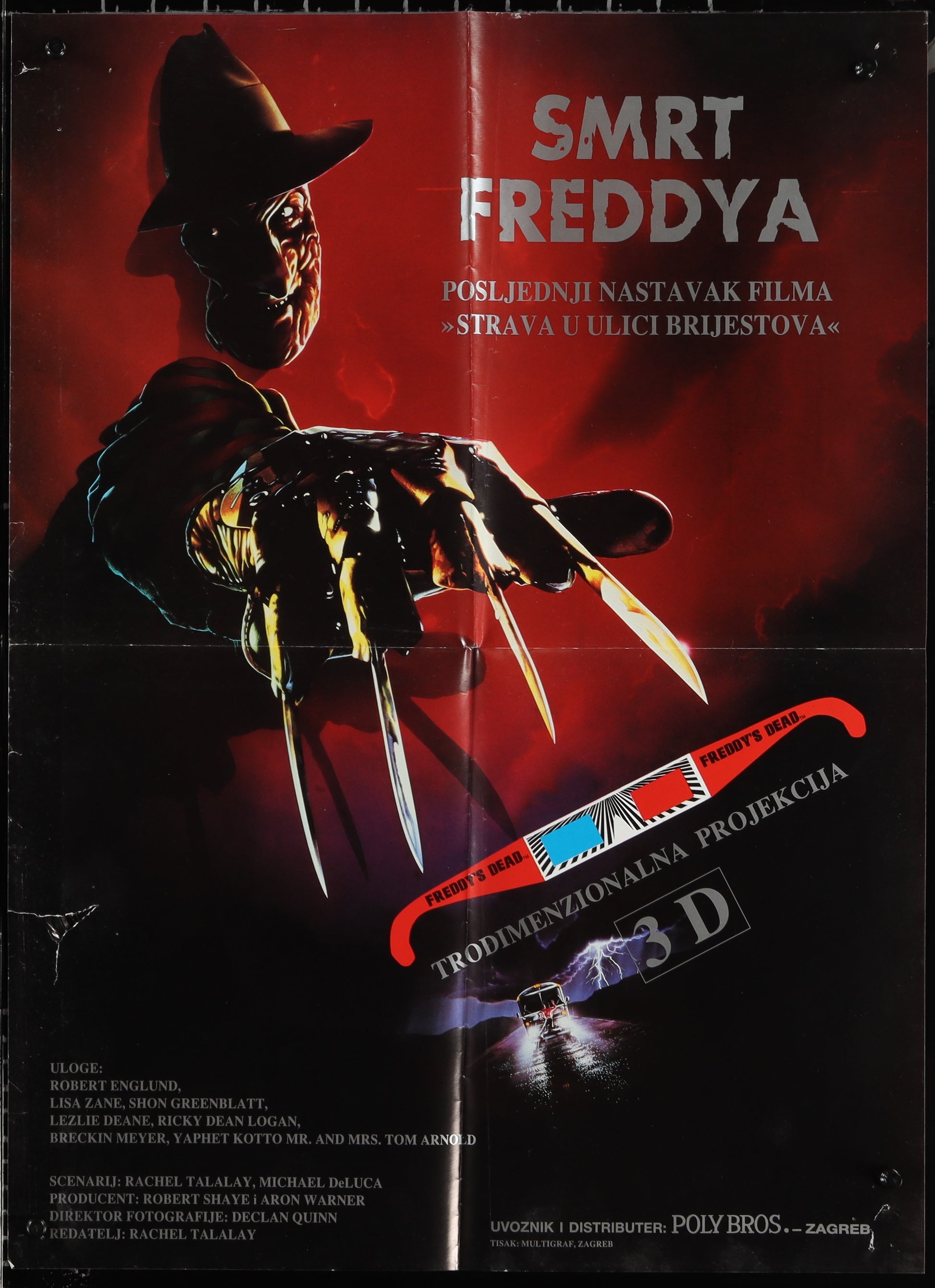 Freddy's Dead: The Final Nightmare (1991) Original Yugoslav Movie Poster