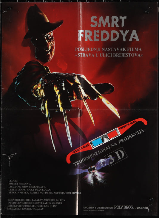 Freddy's Dead: The Final Nightmare (1991) Original Yugoslav Movie Poster
