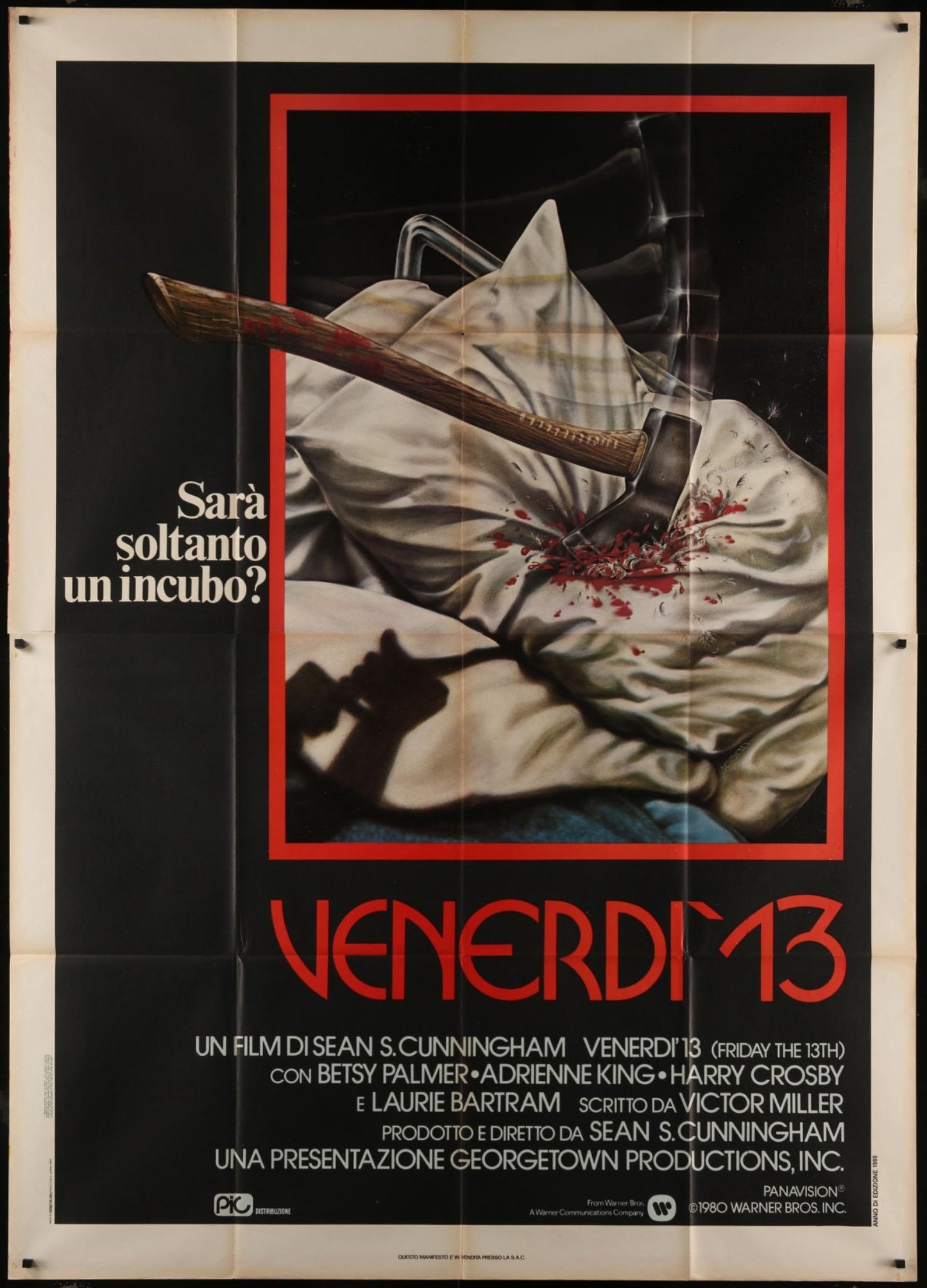 Friday The 13th (1980) Original Italian 4 Fogli Movie Poster 55 x 78