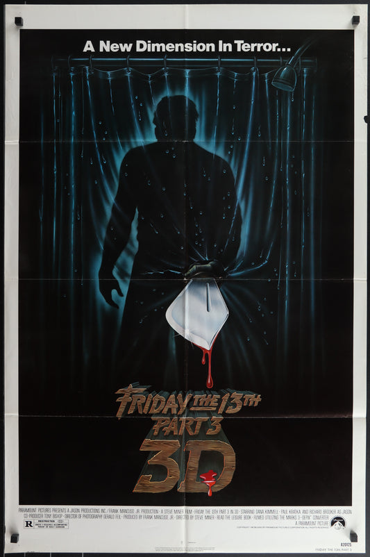 Friday the 13th Part III 3-D (1982) Original US One Sheet Movie Poster 27x41