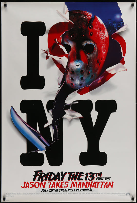 Friday the 13th Part VIII: Jason Takes Manhattan (1989) Original US One Sheet Movie Poster