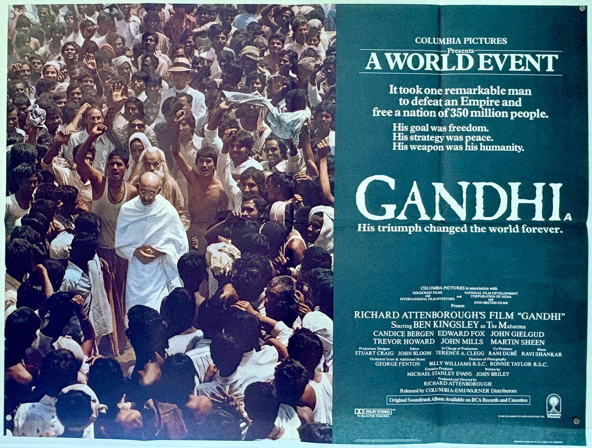 Gandhi (1982) Original 1983 UK Quad Movie Poster - Ben Kingsley