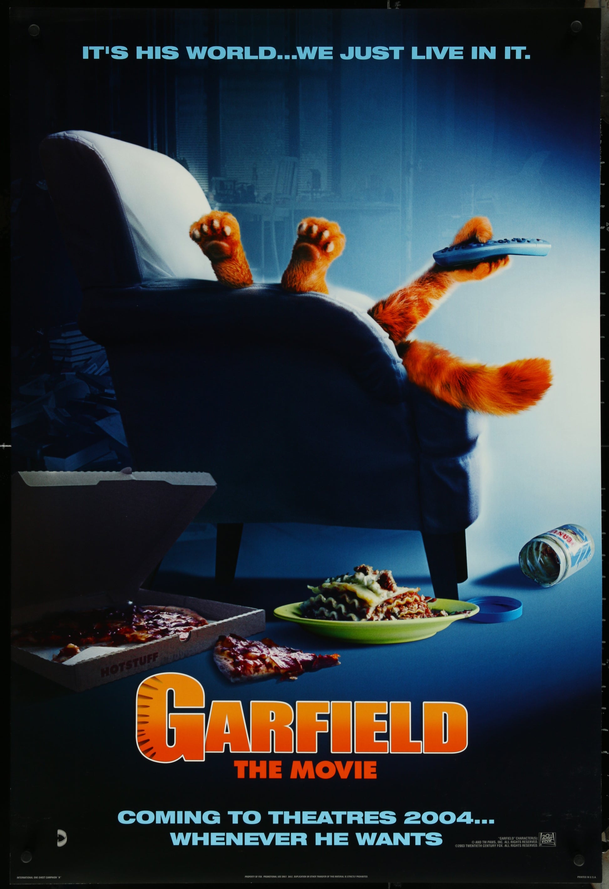 Garfield: The Movie (2004) Original US One Sheet Movie Poster 27x40