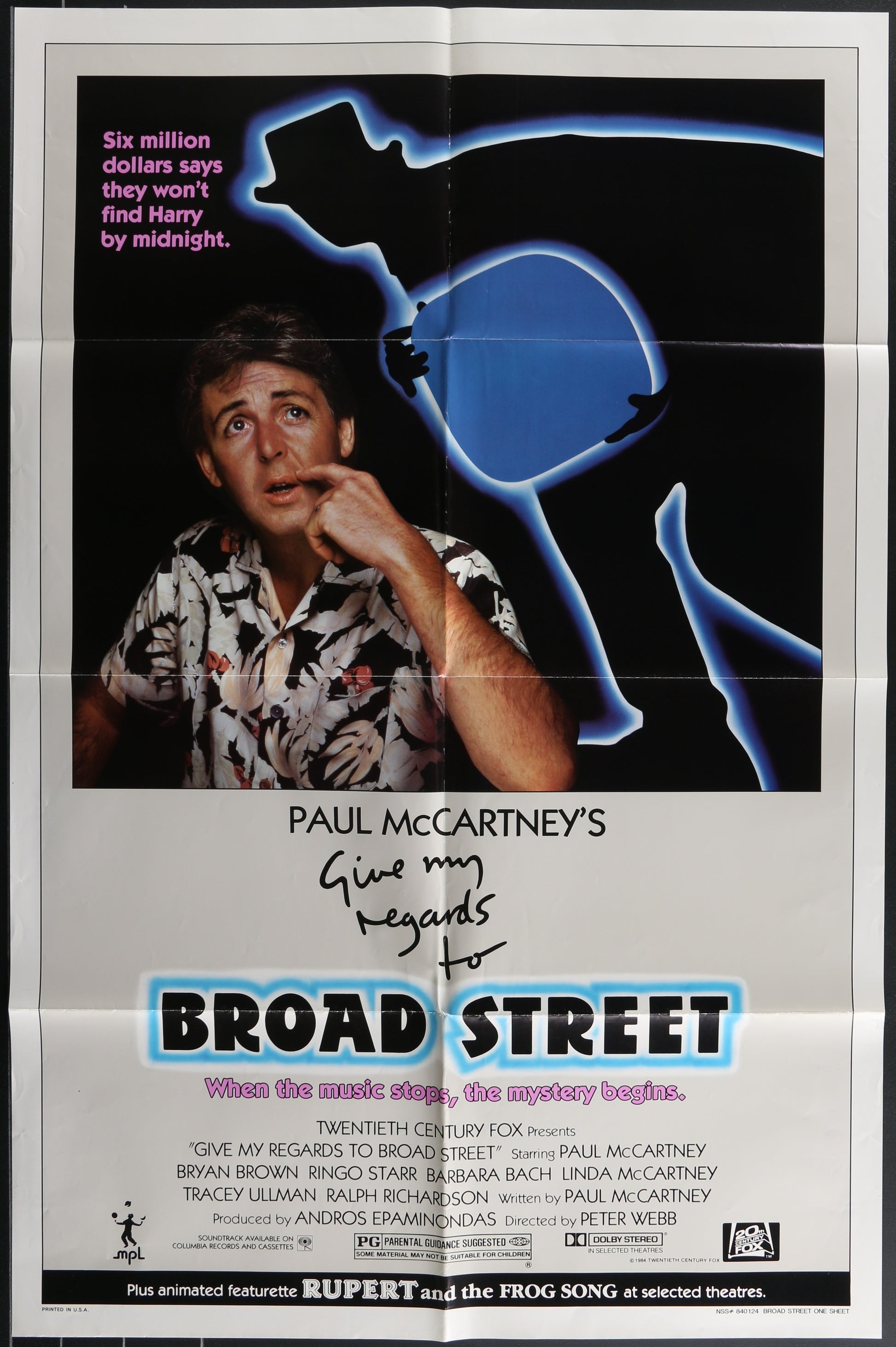 Give My Regards To Broad Street (1984) Original US One Sheet Movie Poster