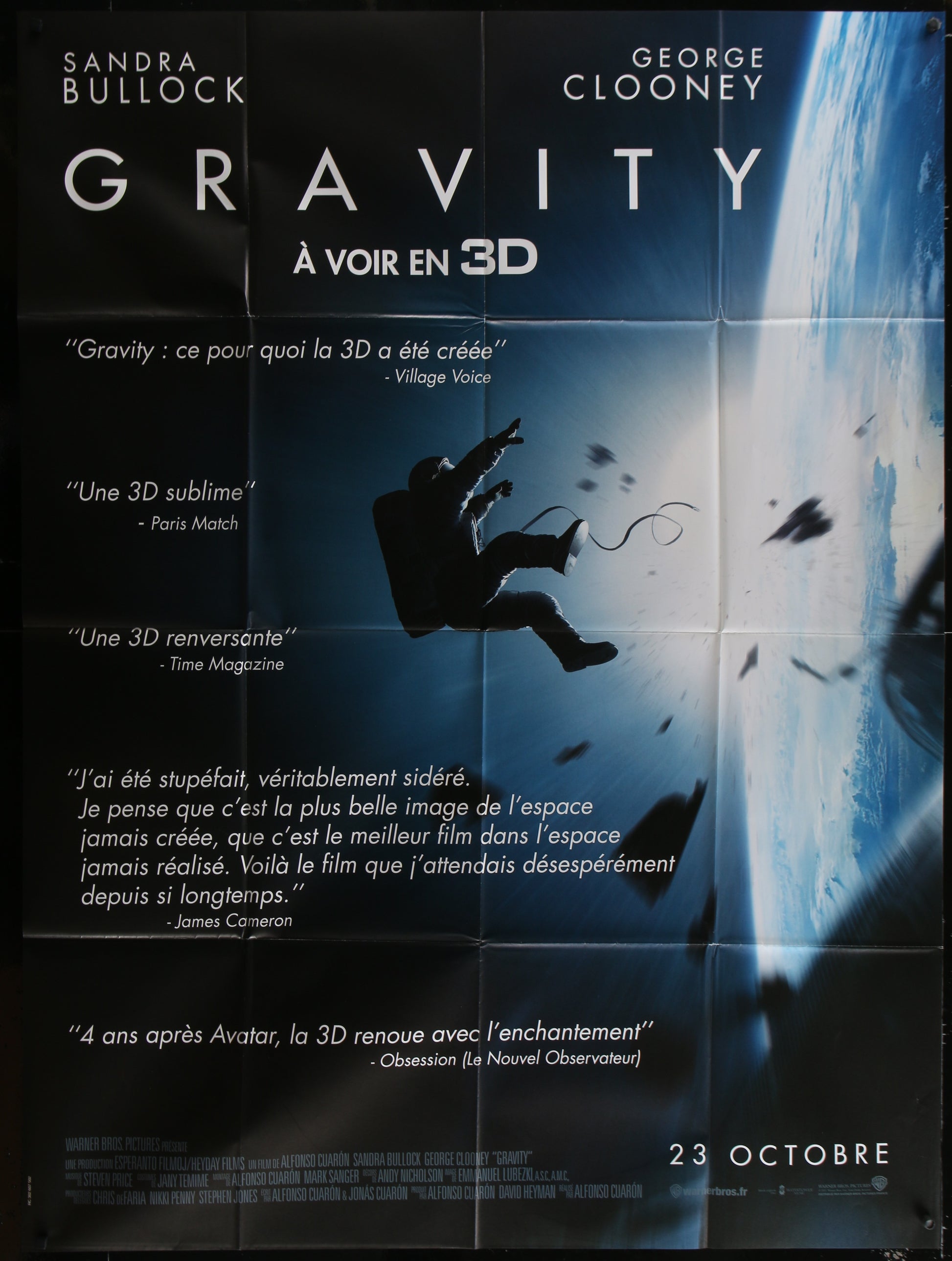 Gravity (2013) Reviews Advance Original French Grande Movie Poster 117 x 157 cm
