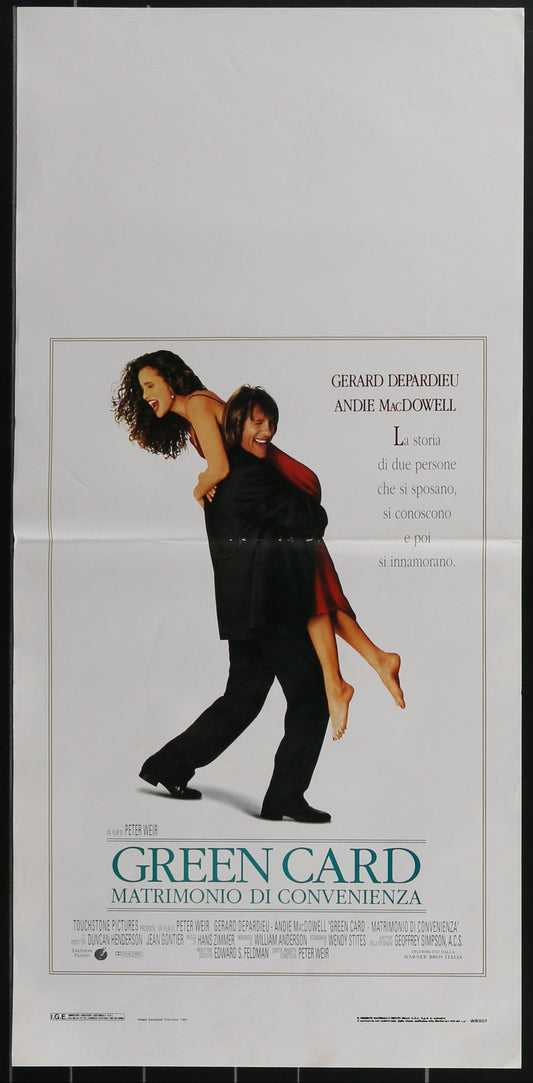 Green Card (1990) Original Italian Locandina Movie Poster