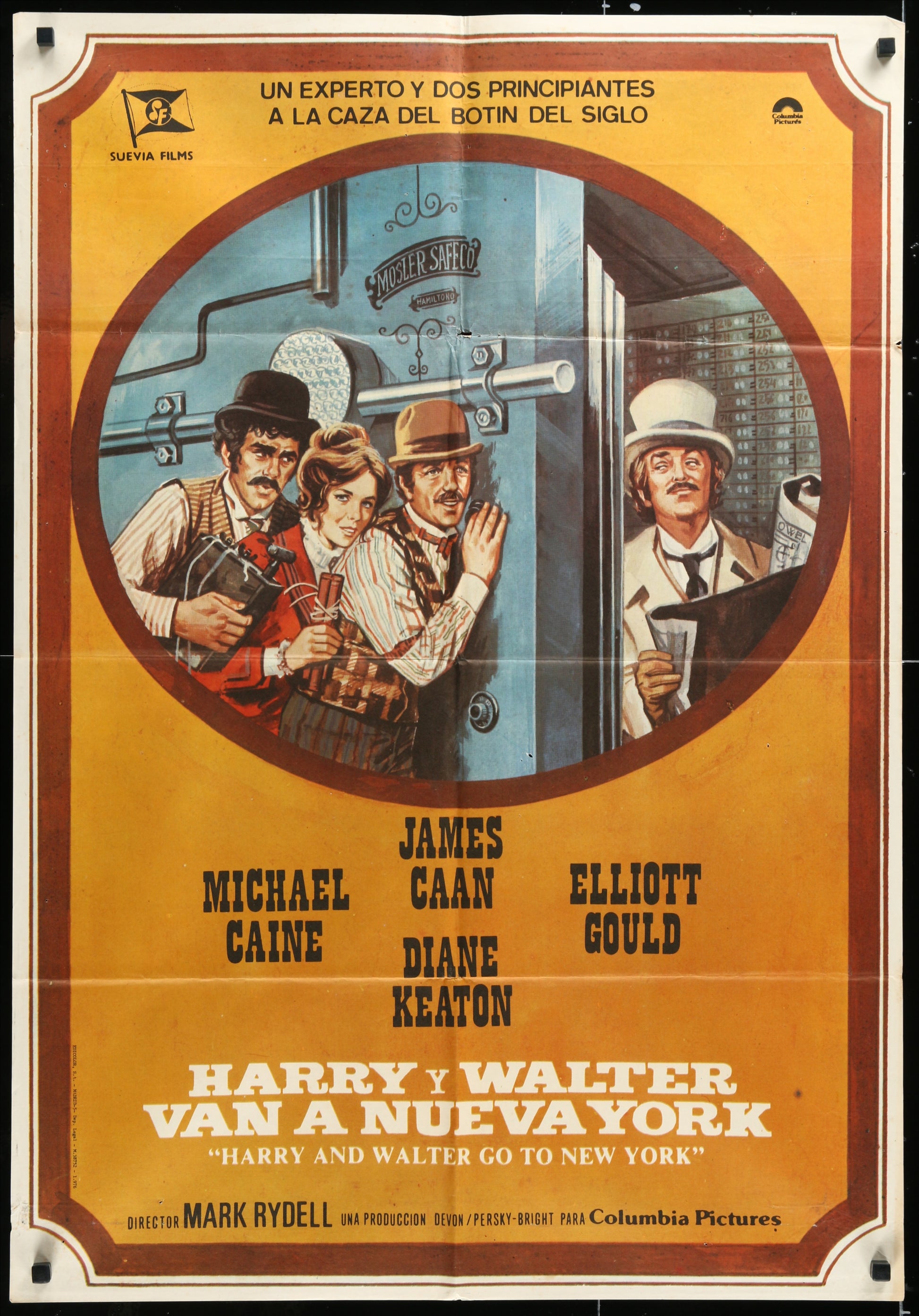 Vintage movie poster for 'Harry and Walter Go To New York' featuring four main characters with comedic poses and expressions.