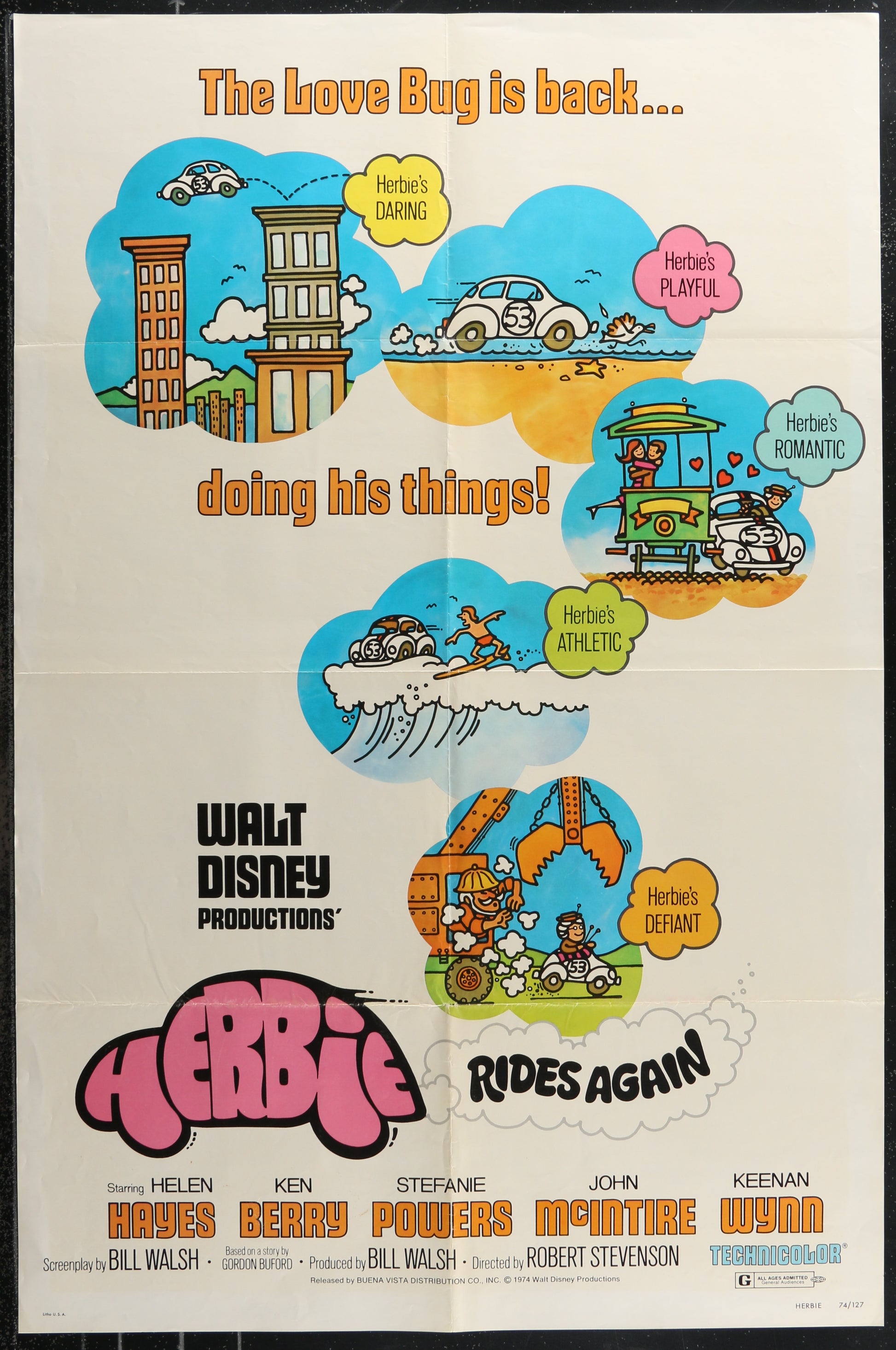 Herbie Rides Again (1974) Original US One sheet Movie Poster
