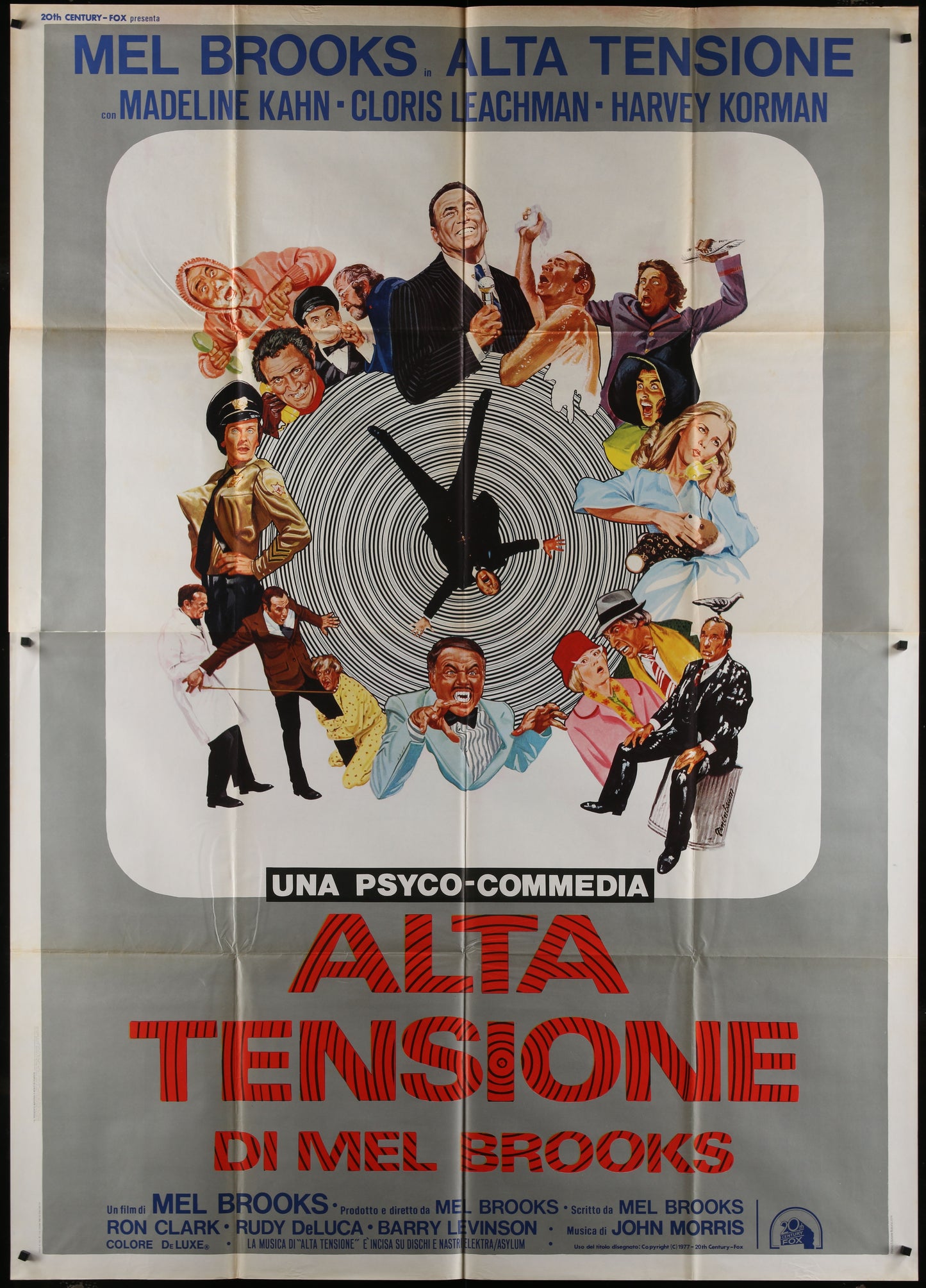 High Anxiety (1977) Original Italian Two-Panel Movie Poster 55 x 78